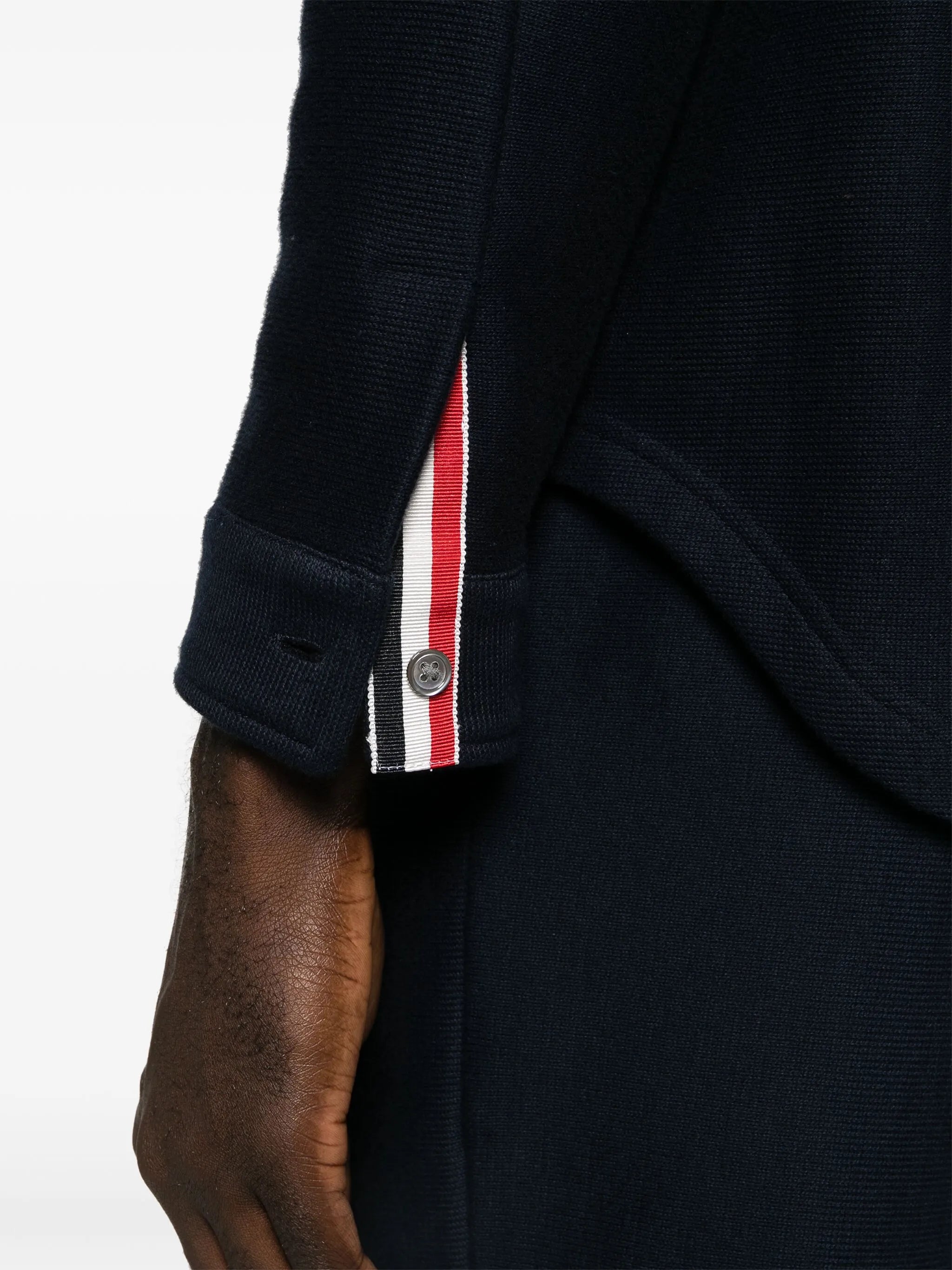 RWB-stripe cotton shirt jacket