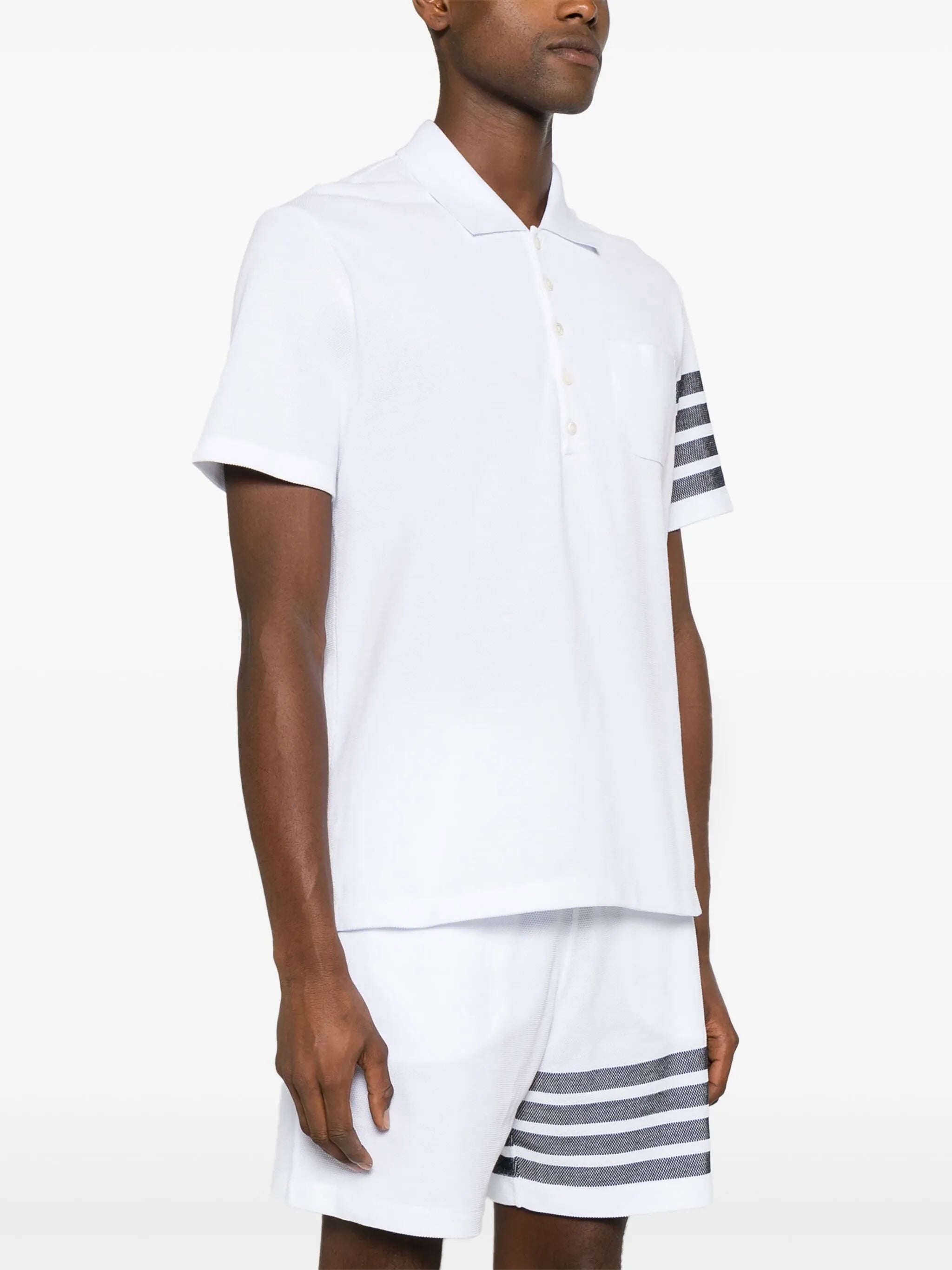 4-Bar cotton polo shirt
