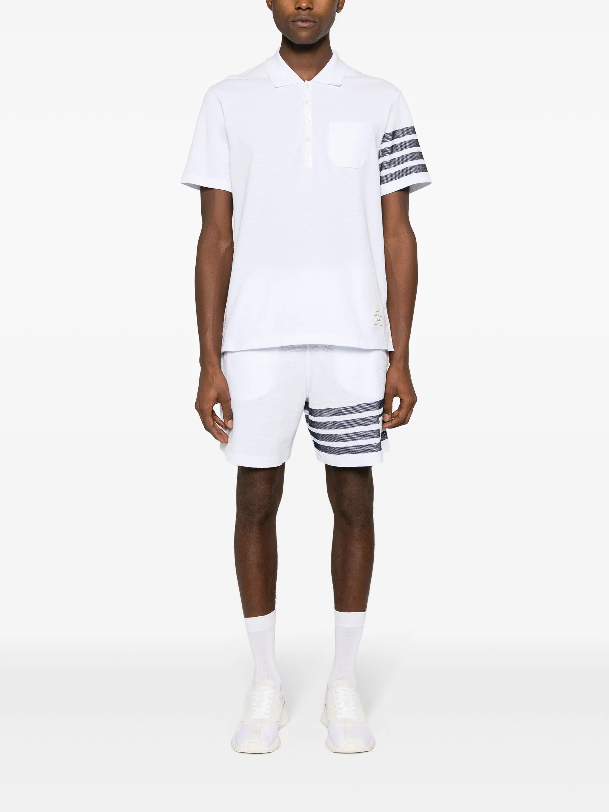 4-Bar cotton polo shirt