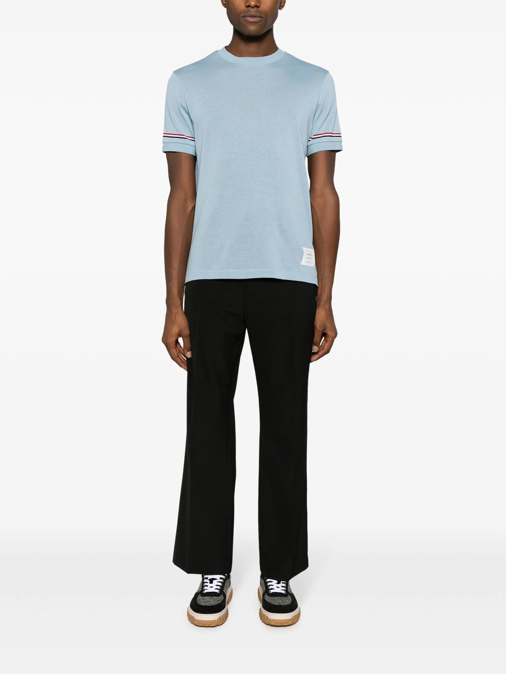 RWB-stripe cotton T-shirt