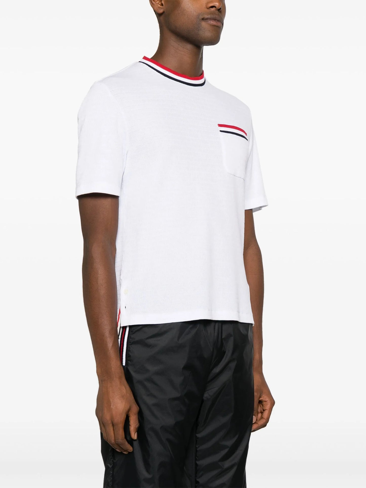 pointelle-knit cotton T-shirt