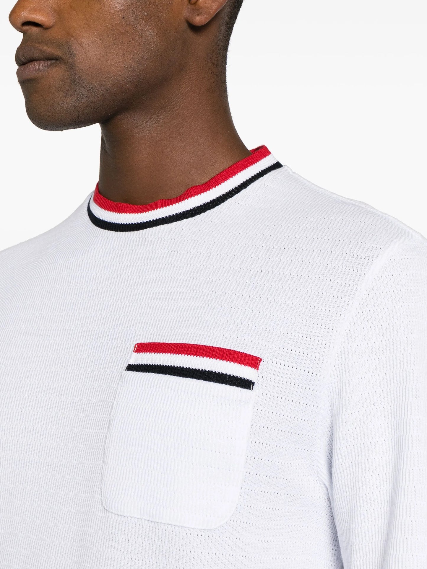 pointelle-knit cotton T-shirt