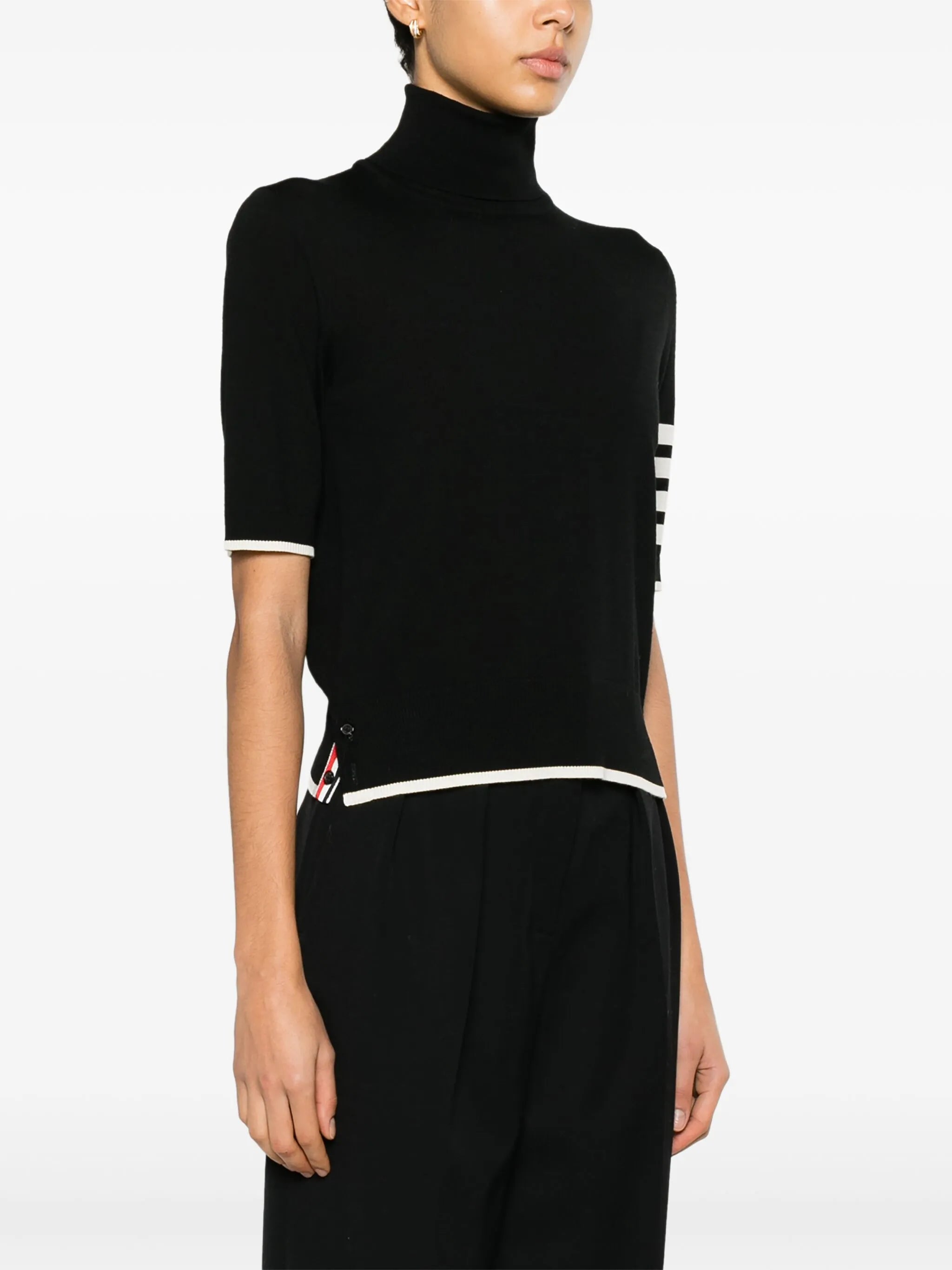 fine merino wool 4-bar relaxed fit turtleneck