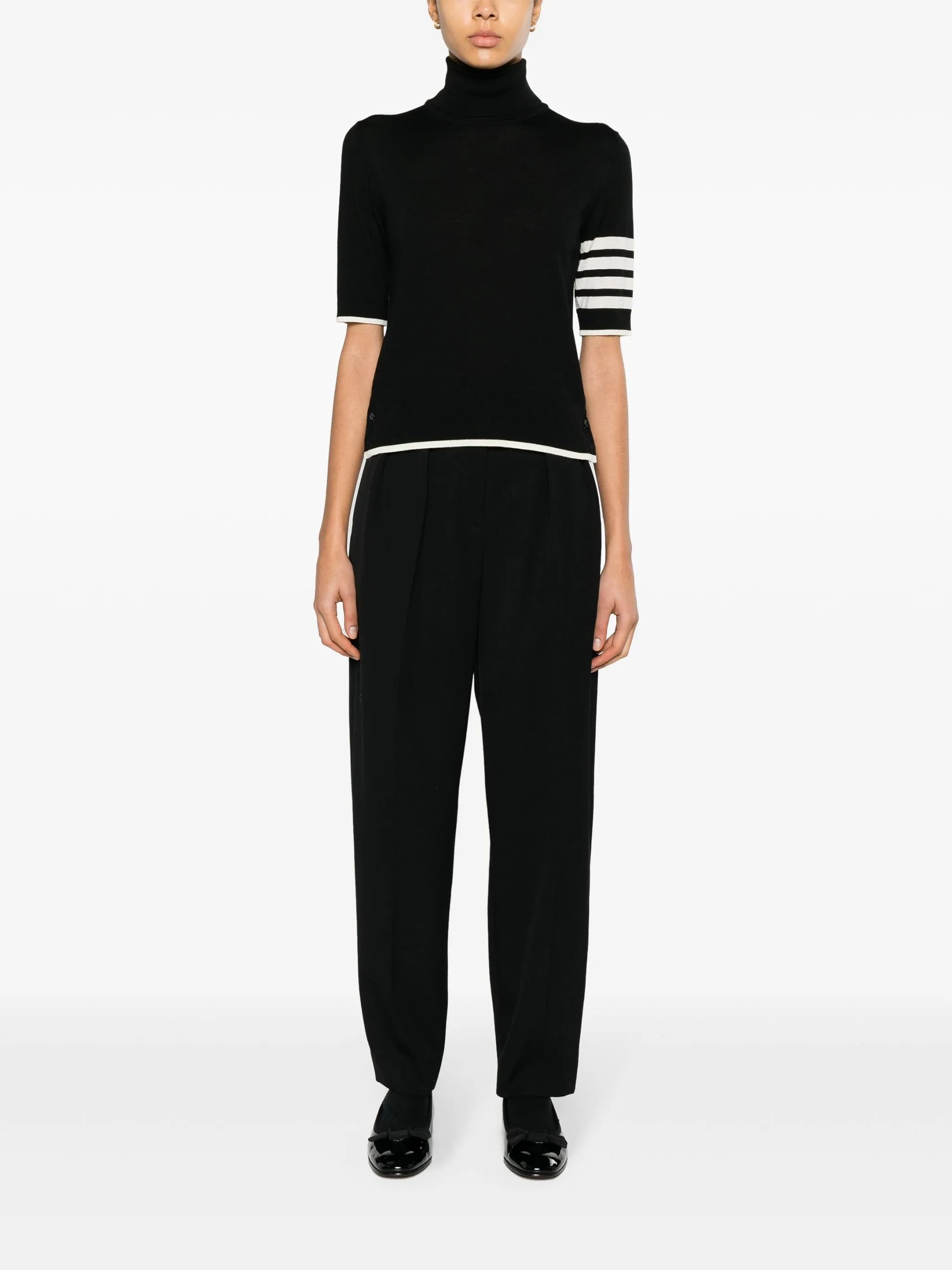 fine merino wool 4-bar relaxed fit turtleneck