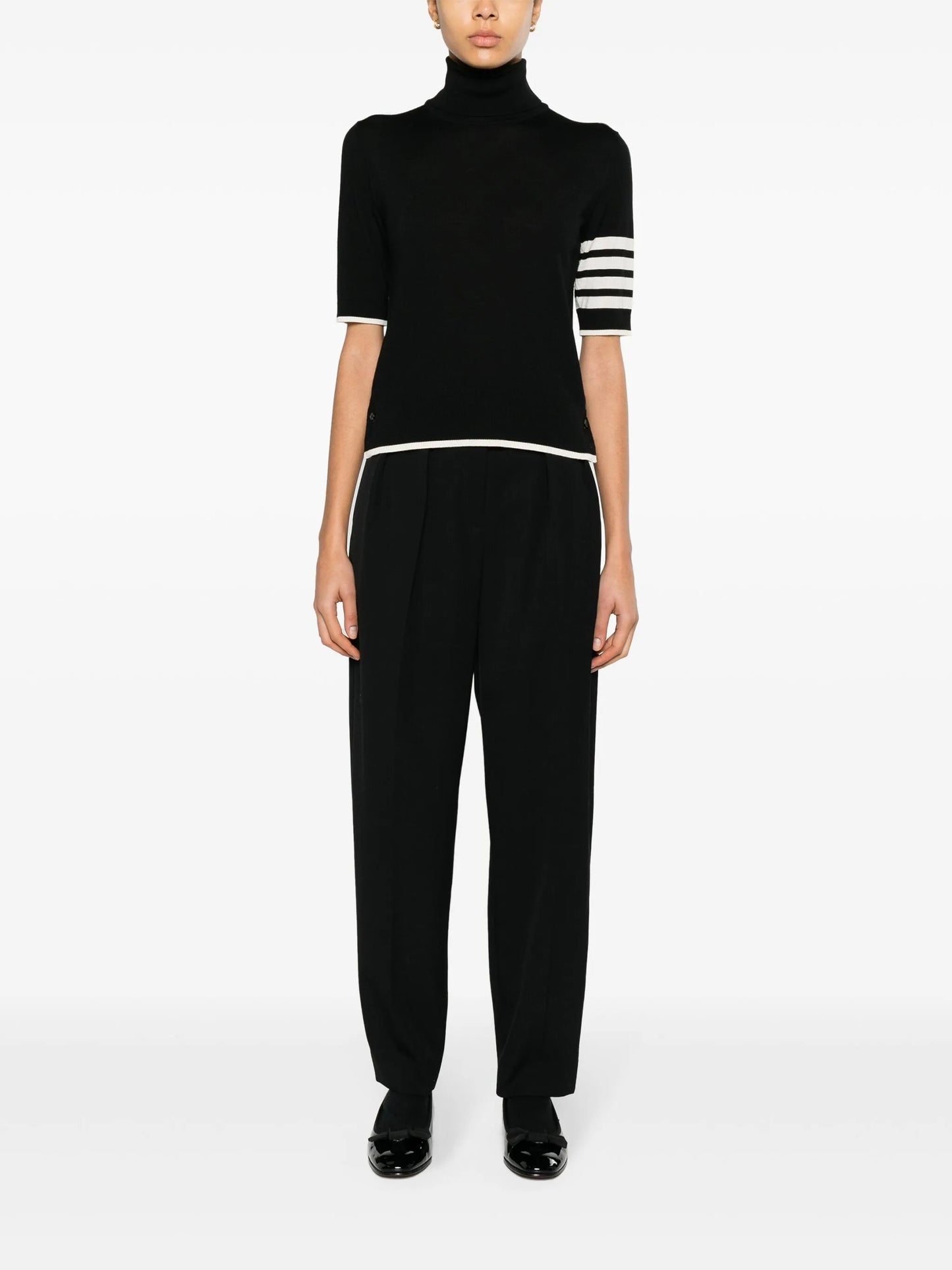 fine merino wool 4-bar relaxed fit turtleneck