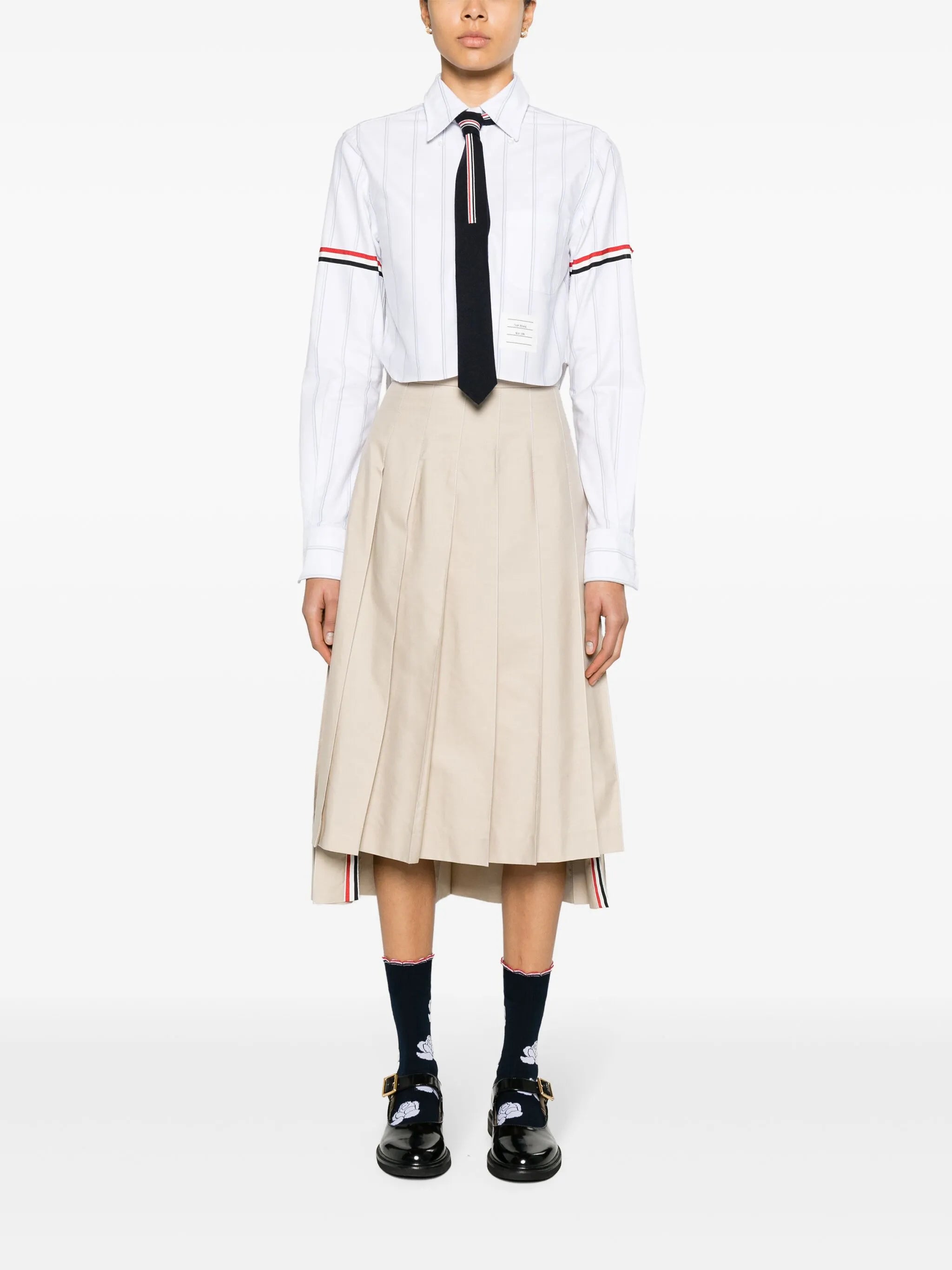 cropped striped shirt