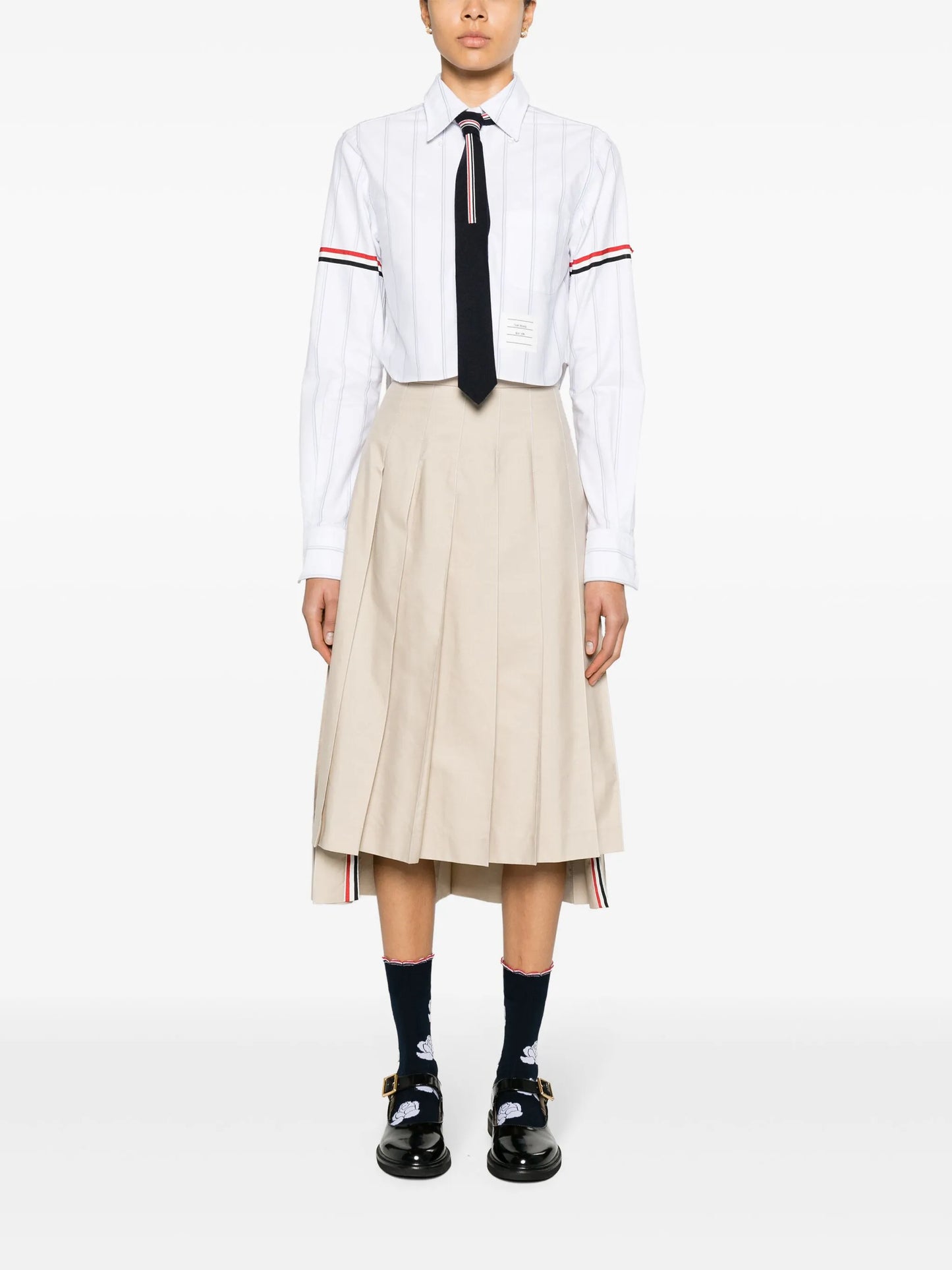 cropped striped shirt