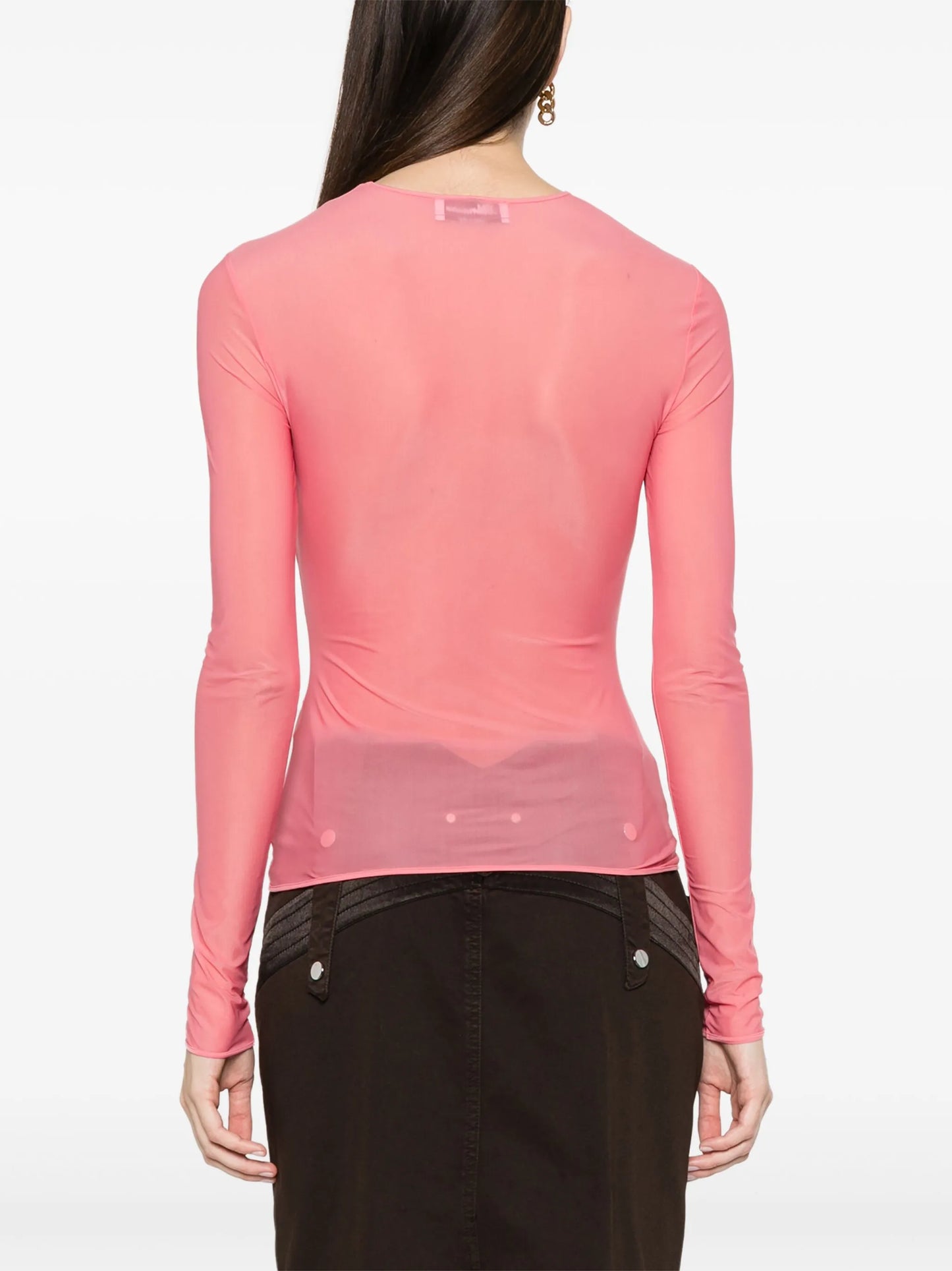 bow-detail jersey top