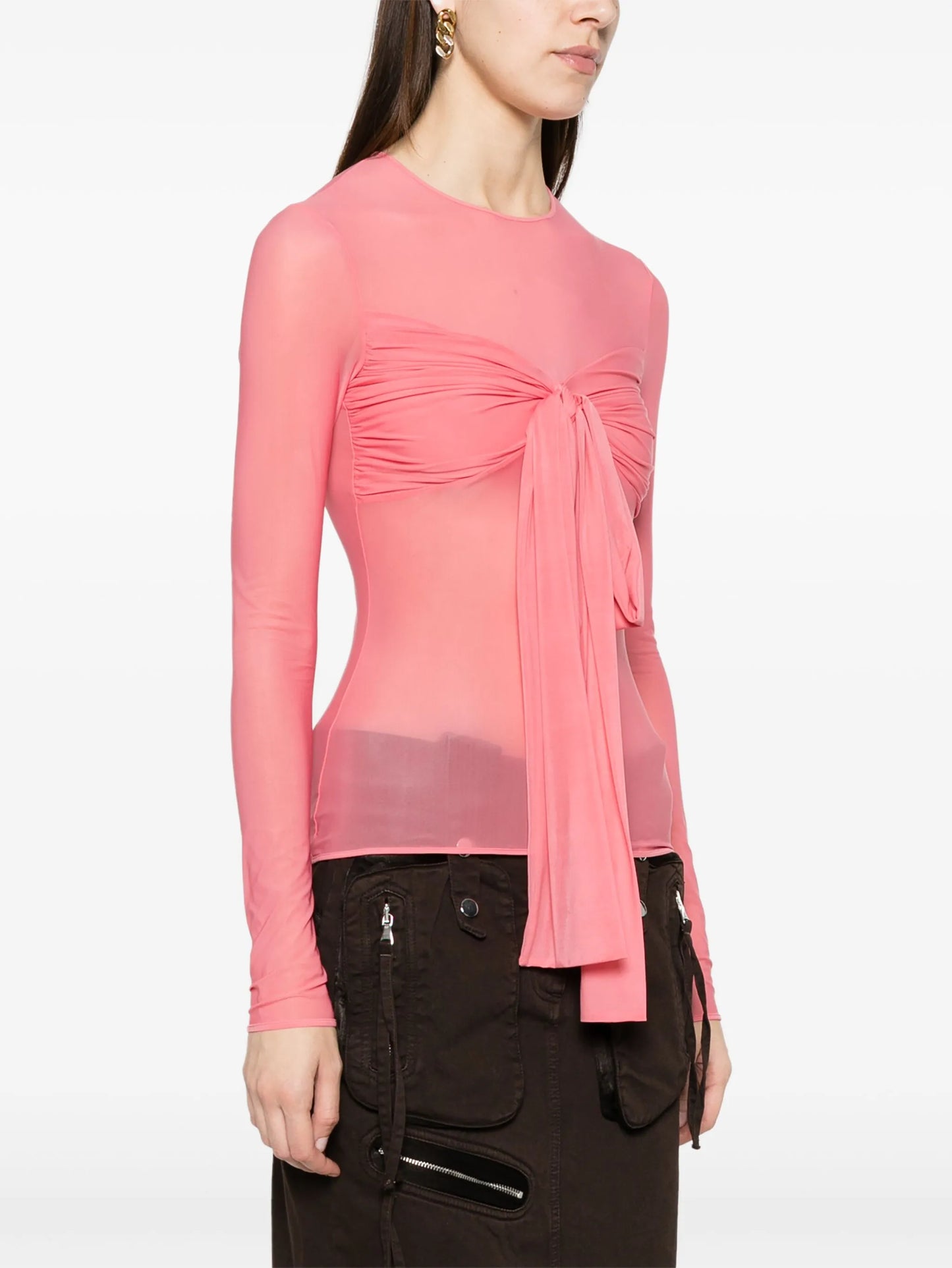 bow-detail jersey top