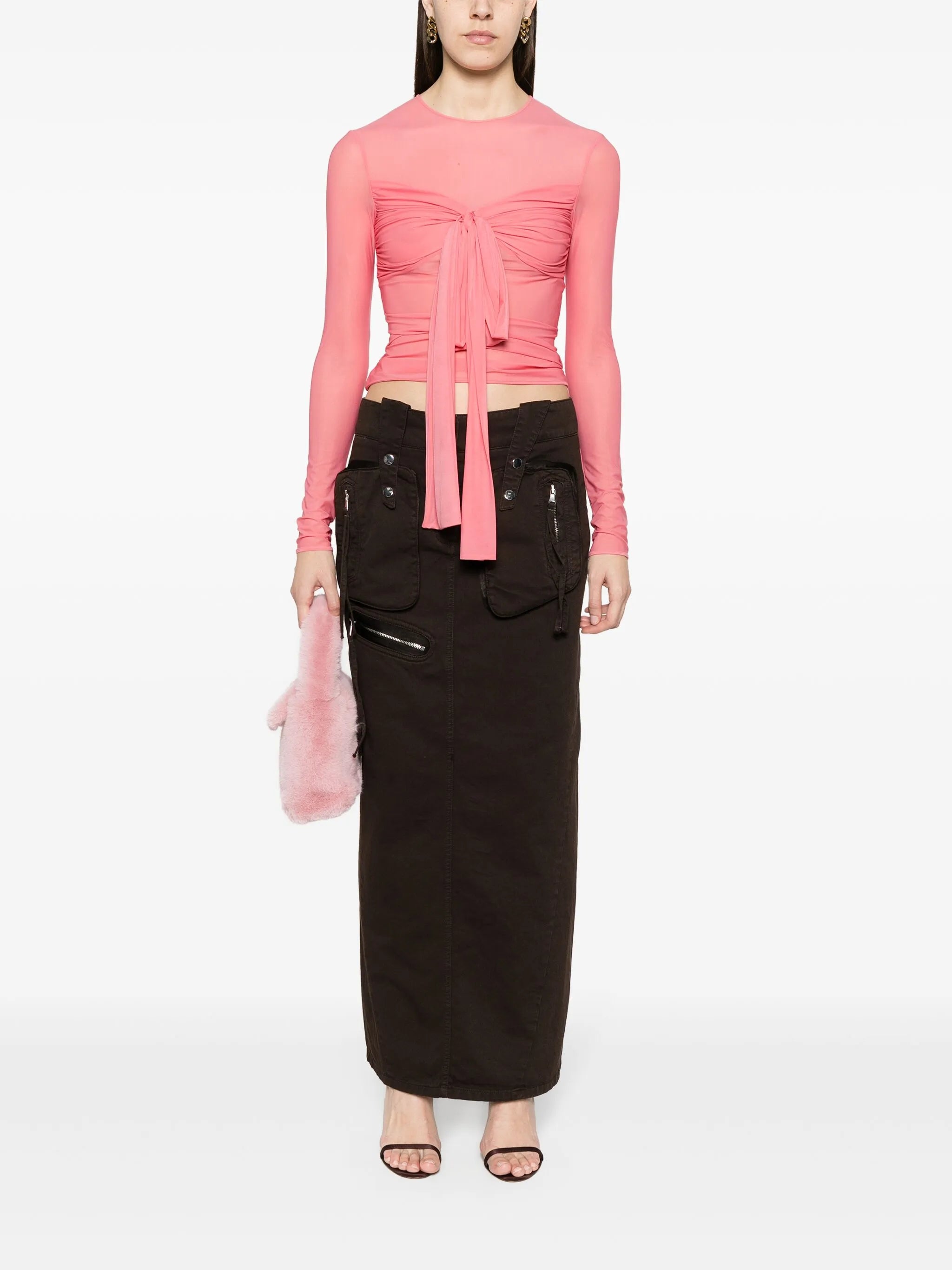 bow-detail jersey top