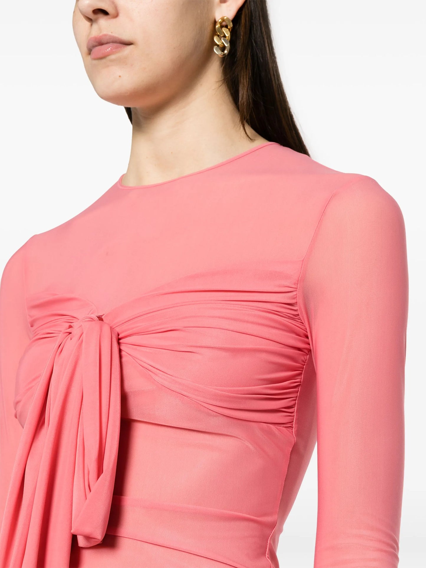 bow-detail jersey top