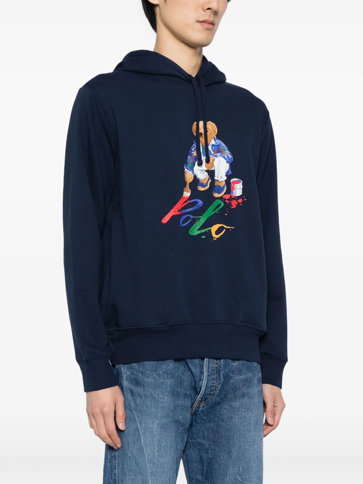 Polo Bear-print pullover hoodie