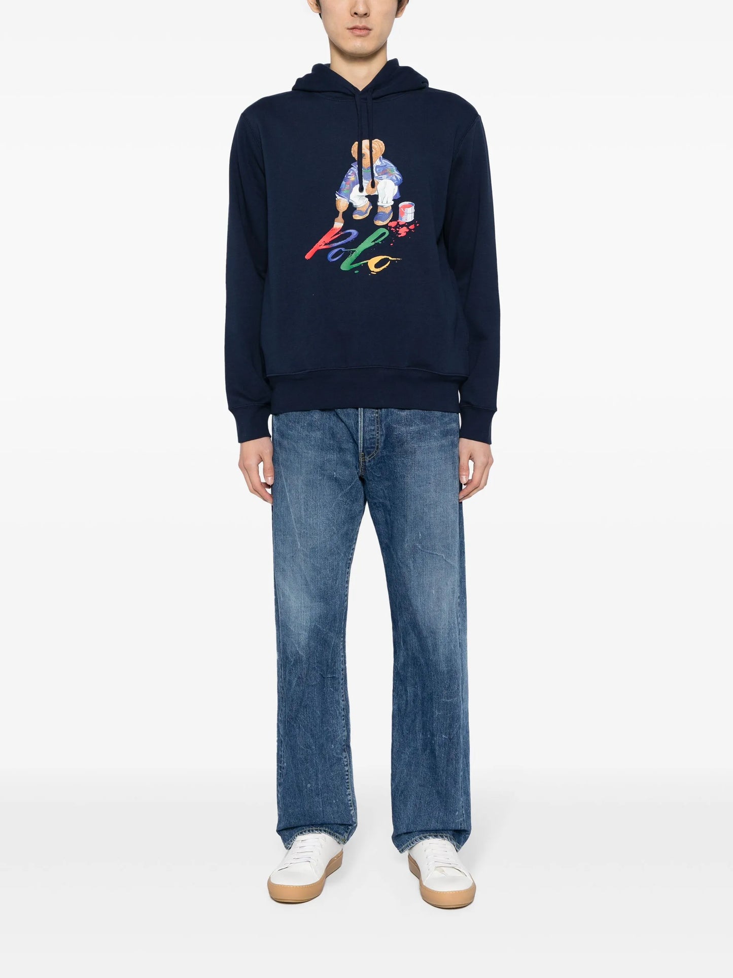 Polo Bear-print pullover hoodie