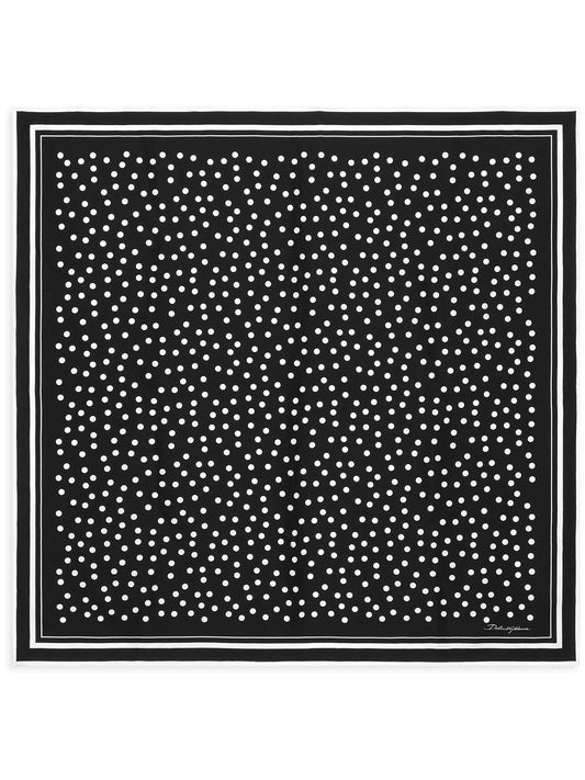 polka dot-print silk scarf