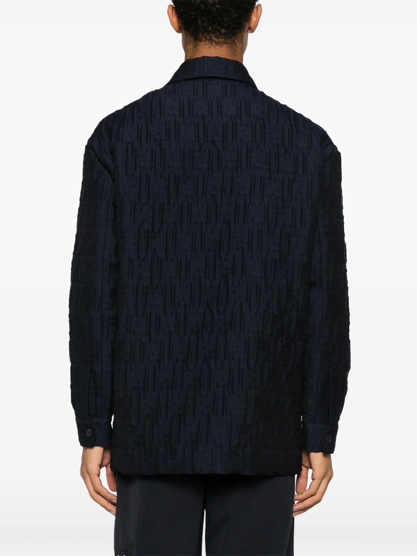 FF-embossed padded shirt jacket