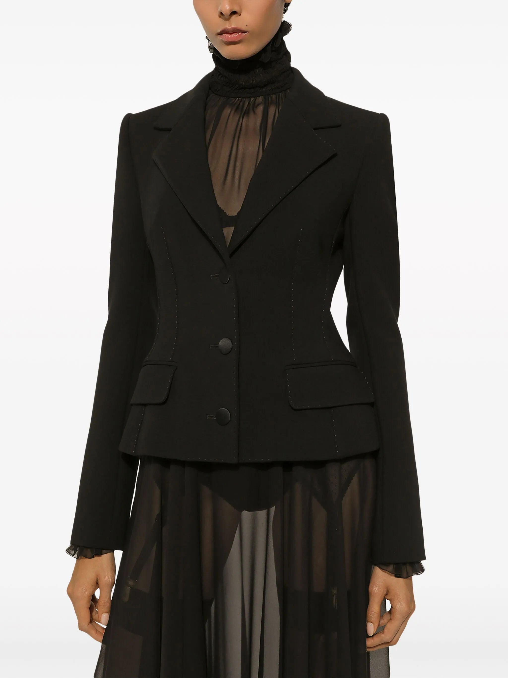 virgin wool-blend blazer
