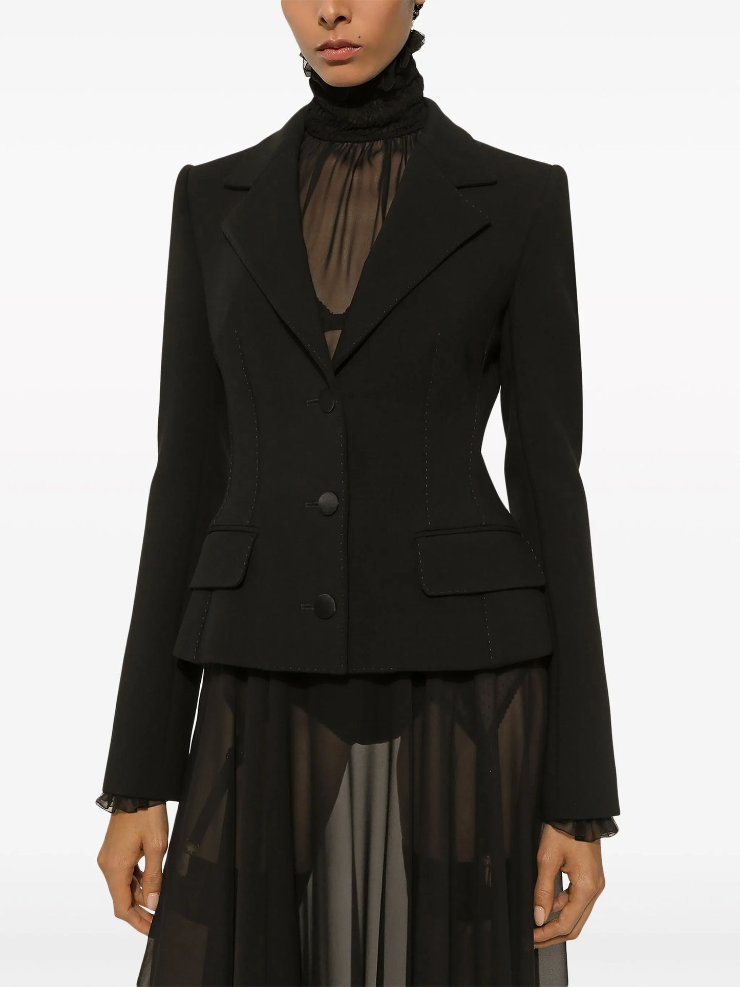 virgin wool-blend blazer