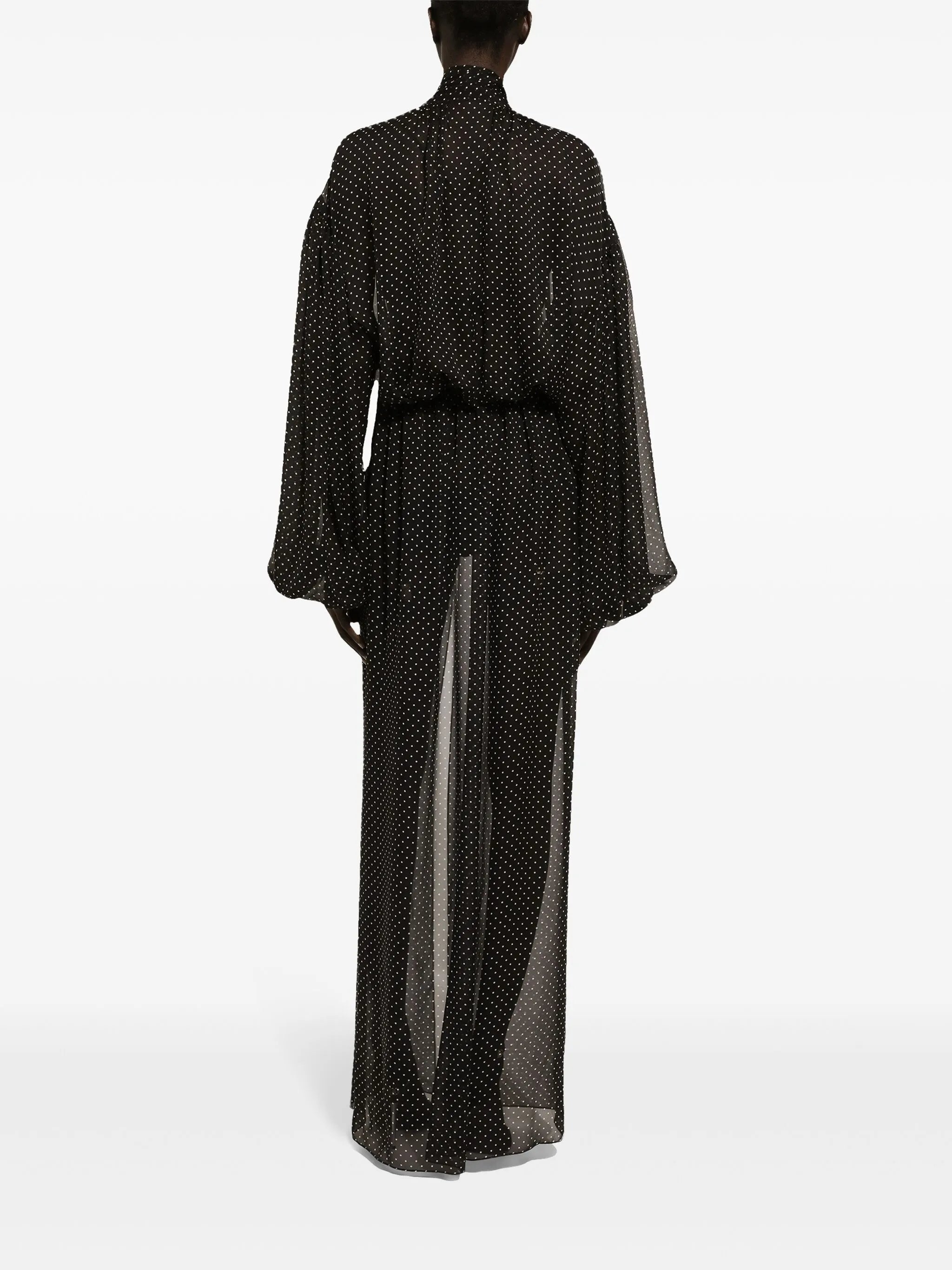 polka-dot print maxi dress