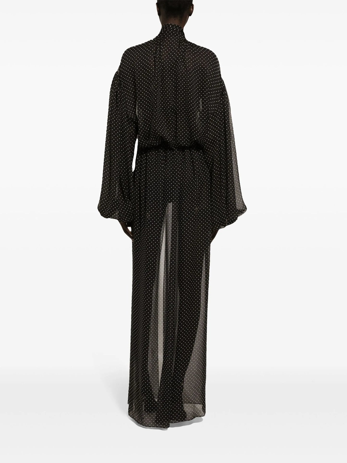 polka-dot print maxi dress