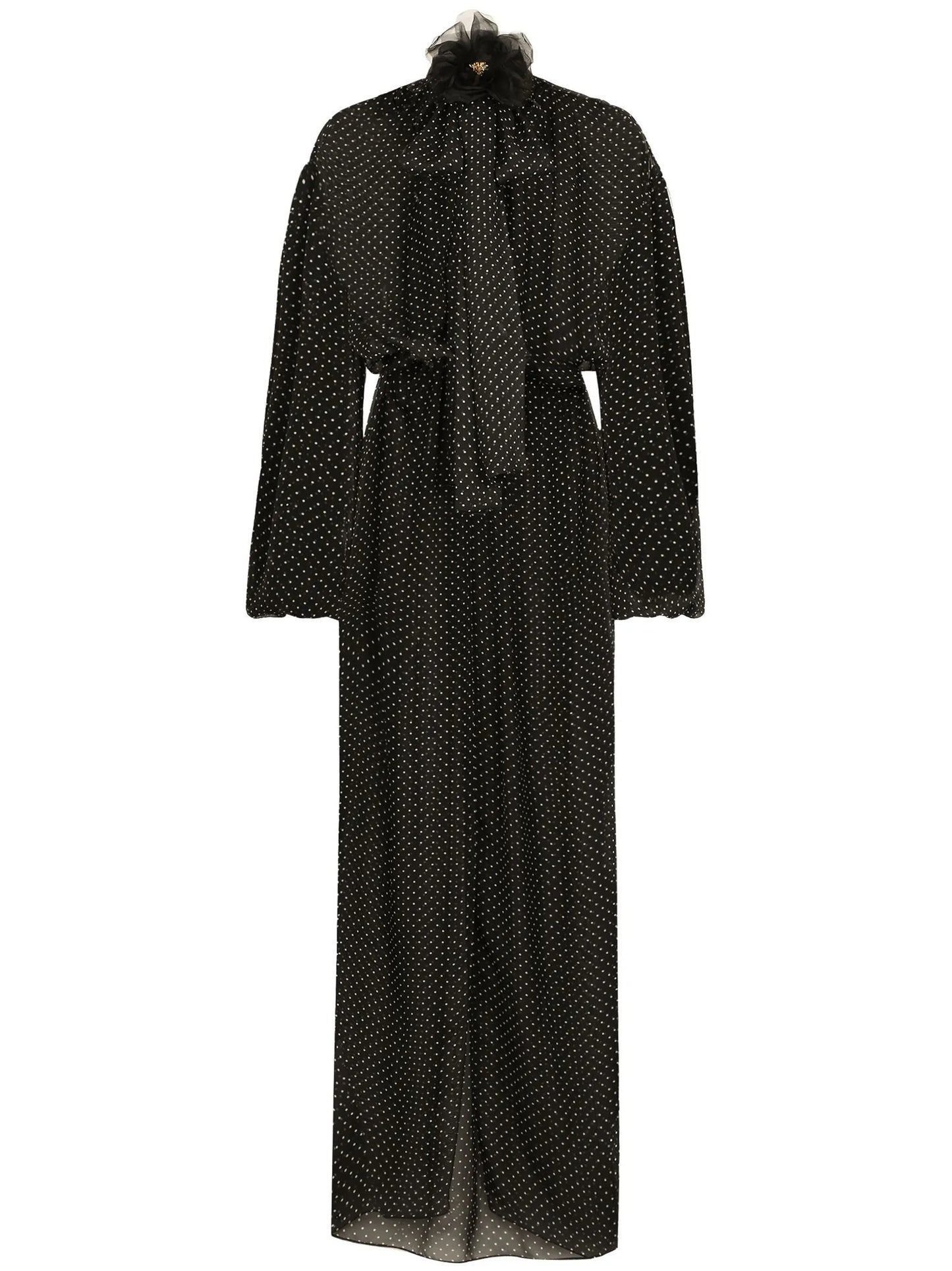polka-dot print maxi dress