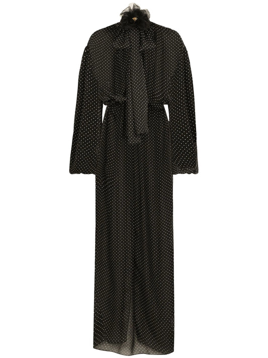 polka-dot print maxi dress