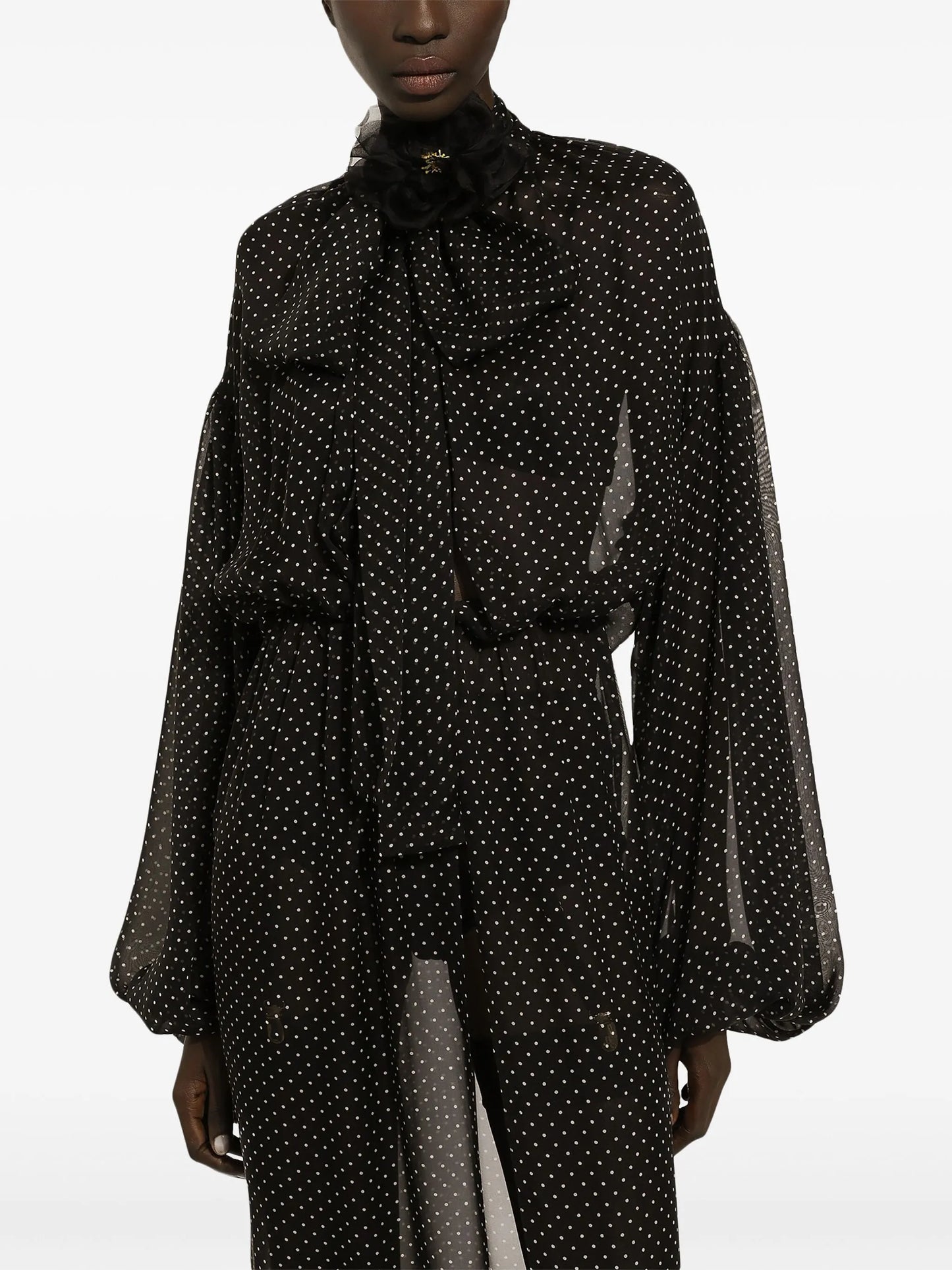 polka-dot print maxi dress