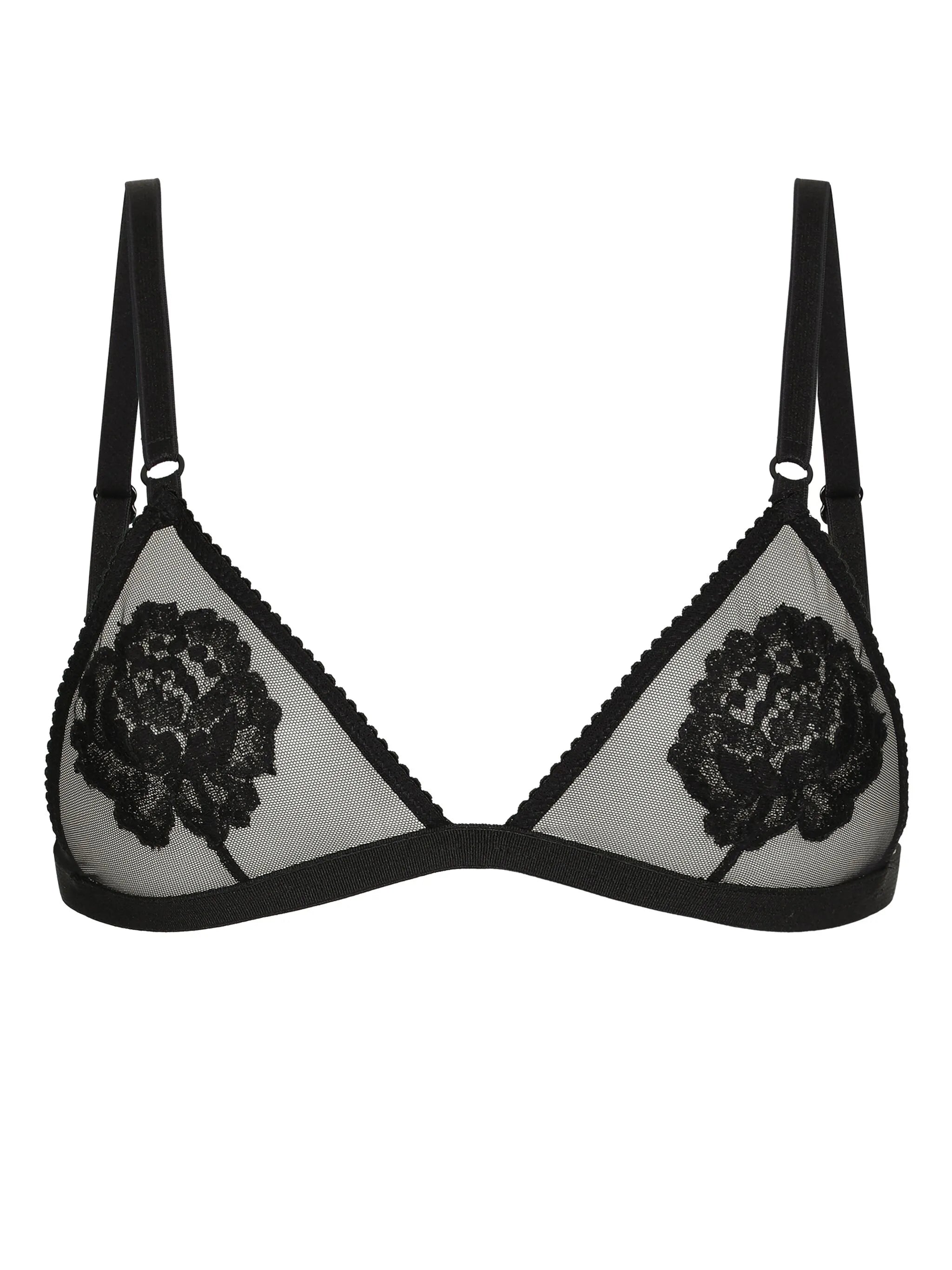 floral-motif triangle bra