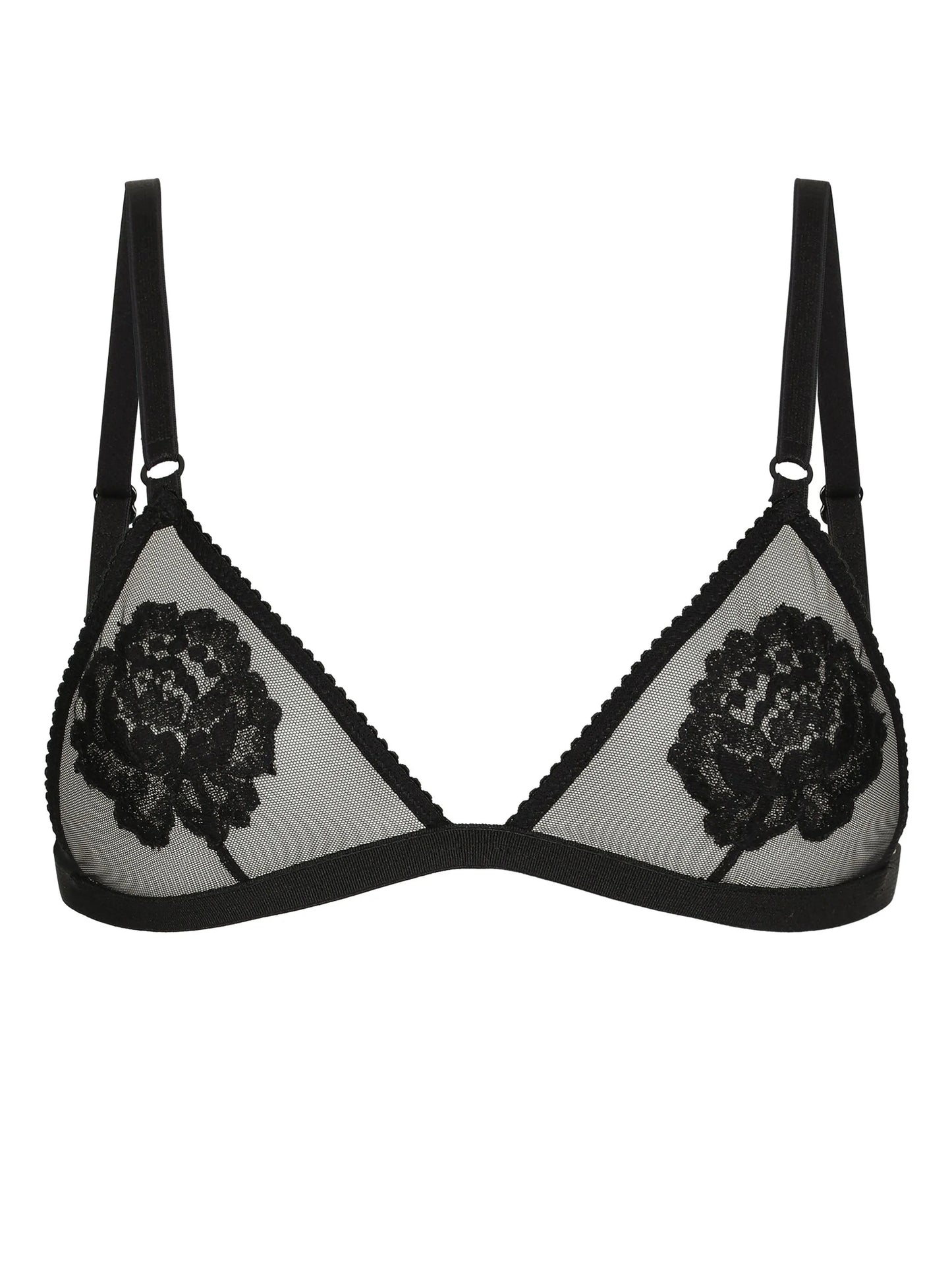 floral-motif triangle bra