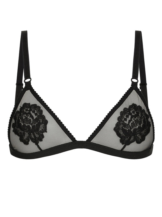 floral-motif triangle bra