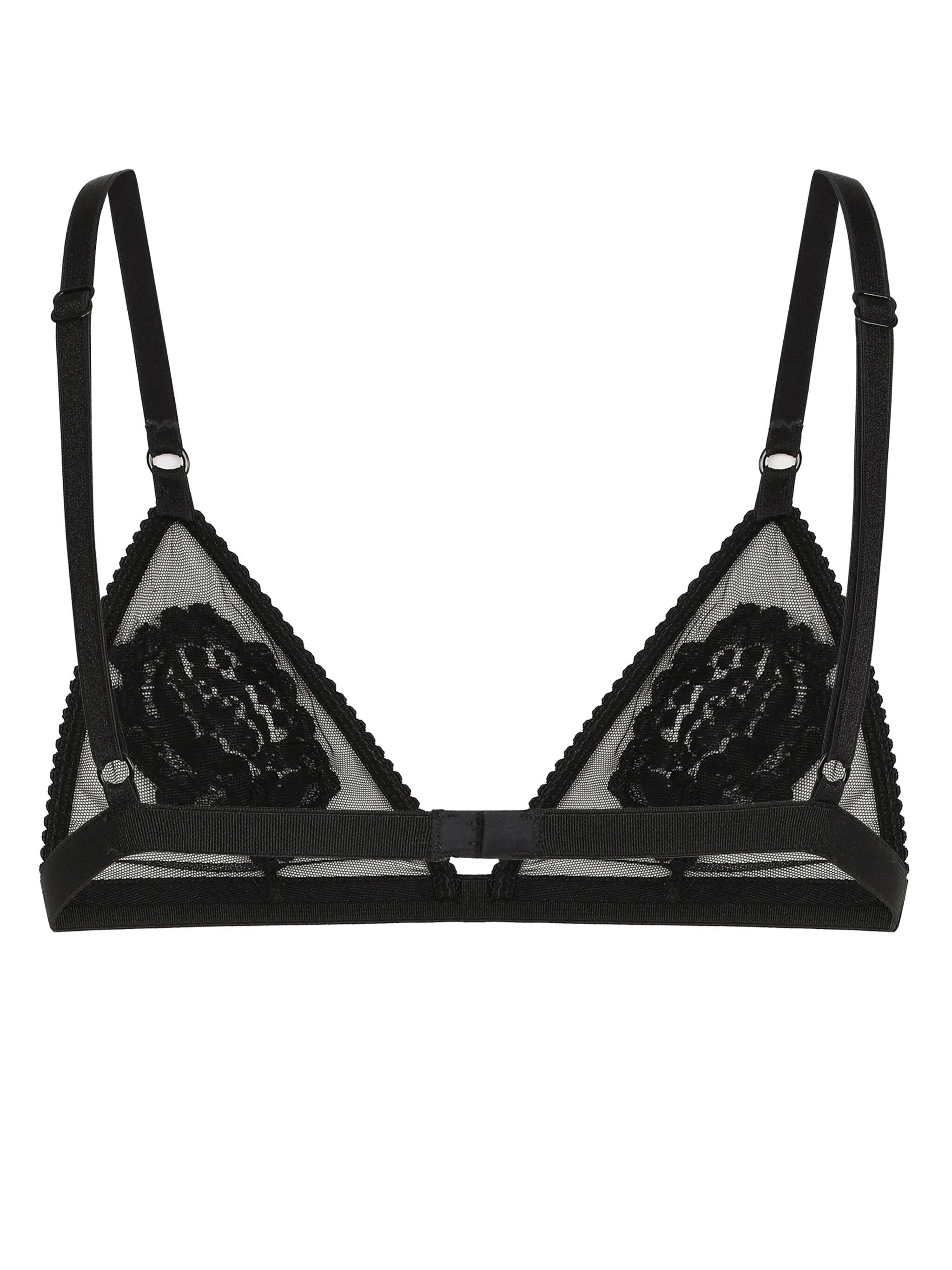 floral-motif triangle bra