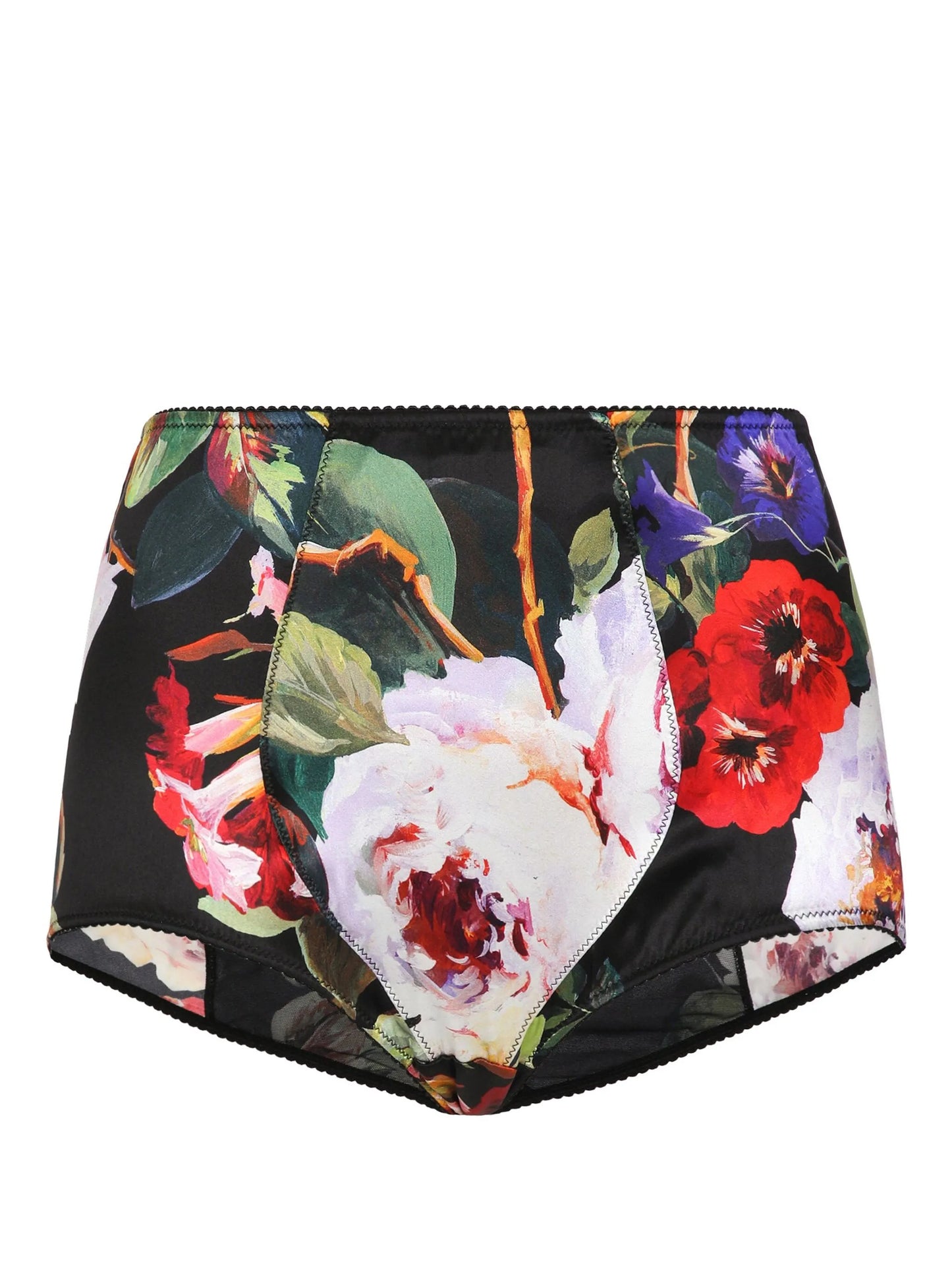 floral-print silk blend briefs