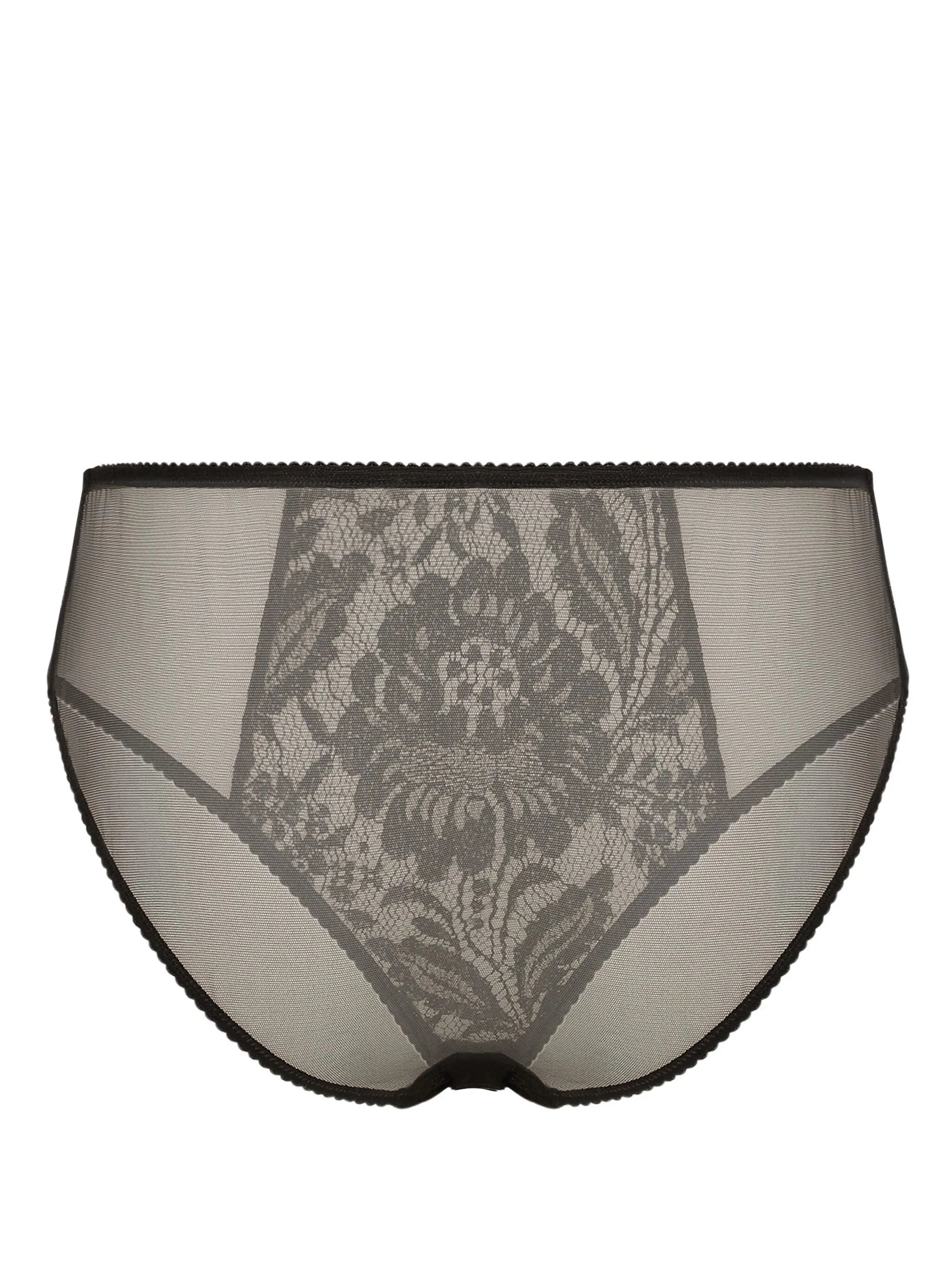 floral-lace virgin wool briefs