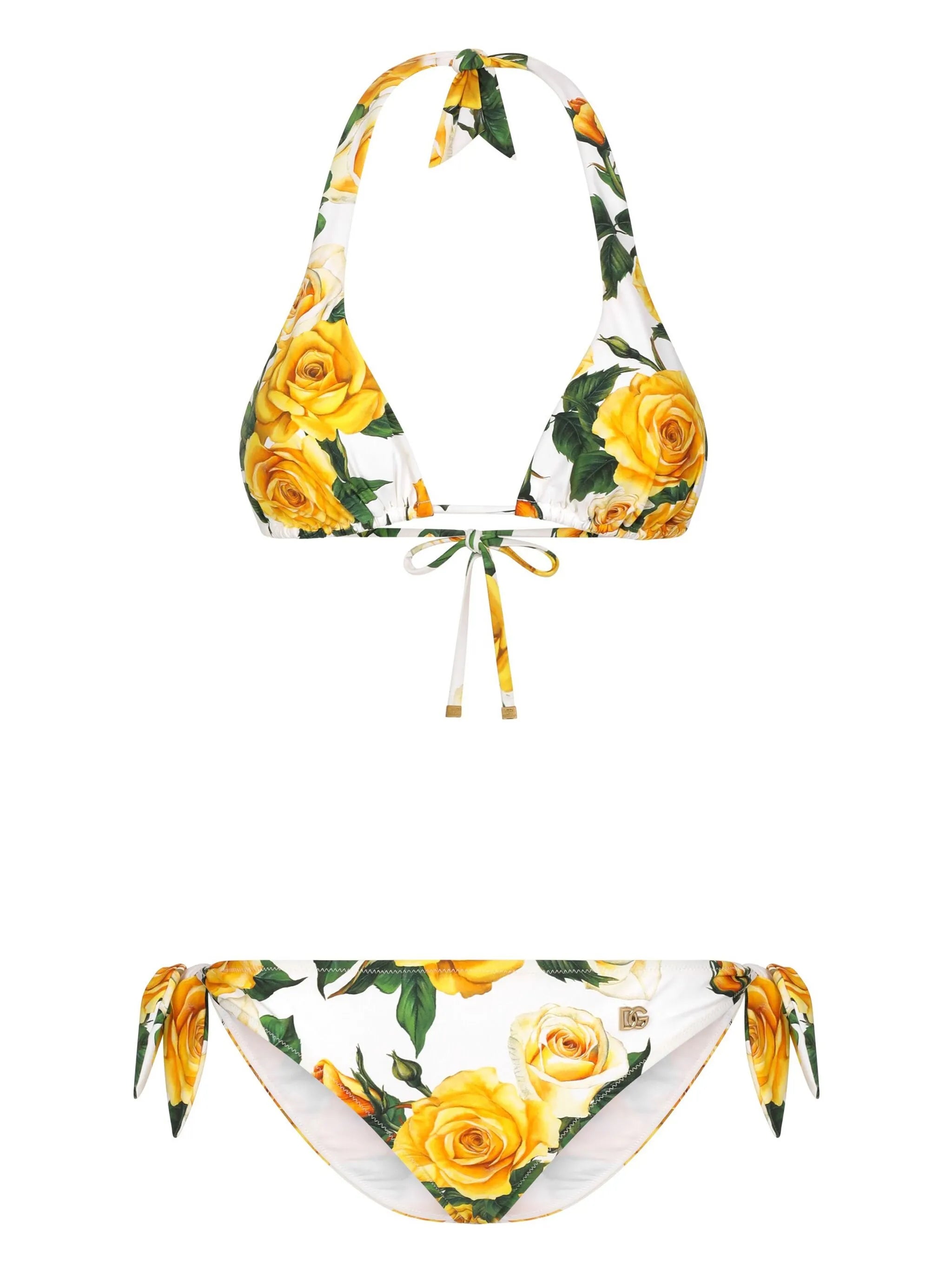 Yellow Rose triangle bikini set