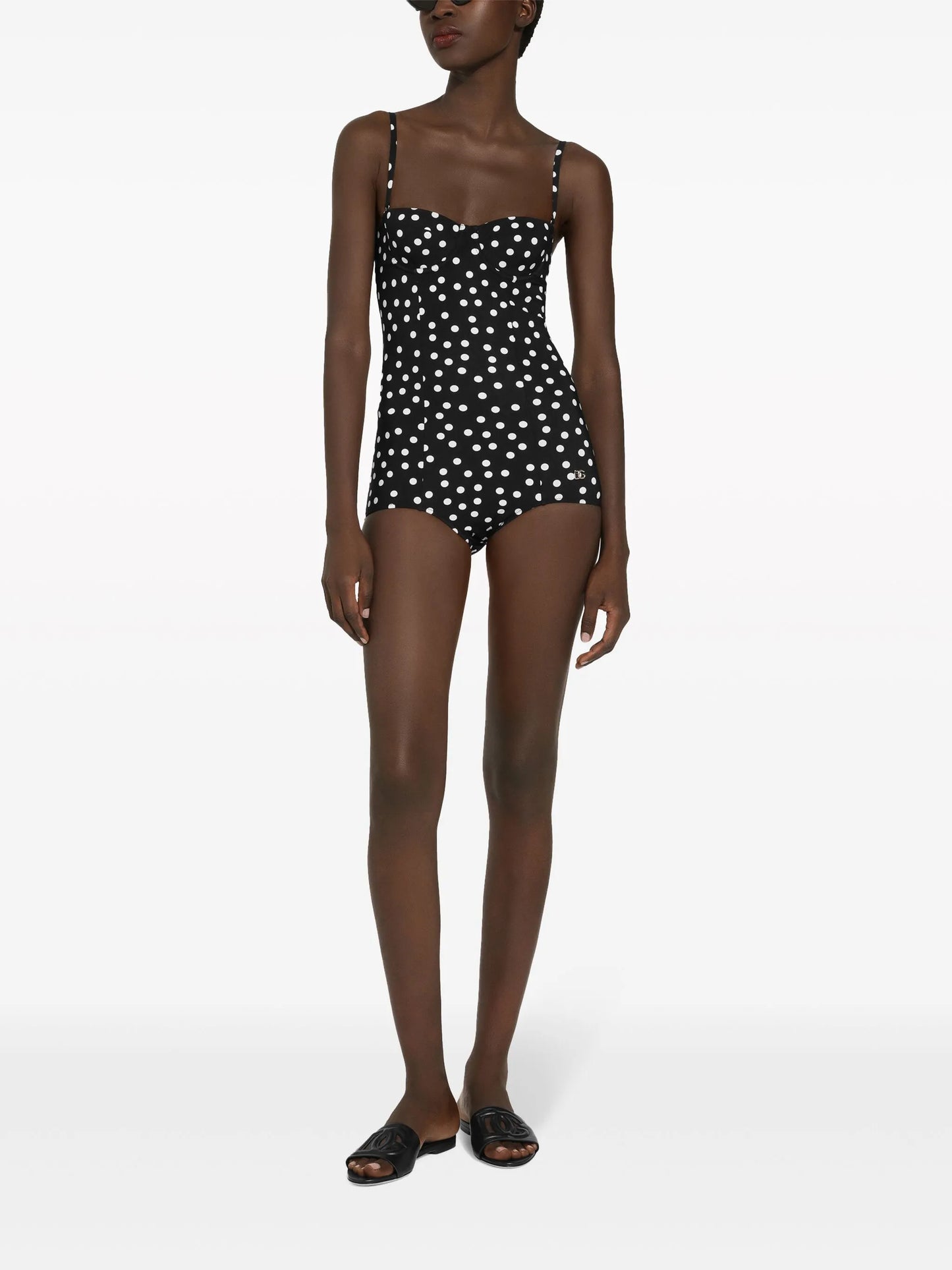 polka-dot balconette swimsuit