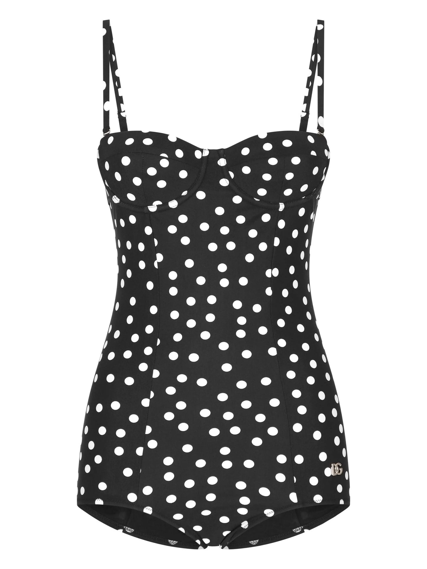 polka-dot balconette swimsuit