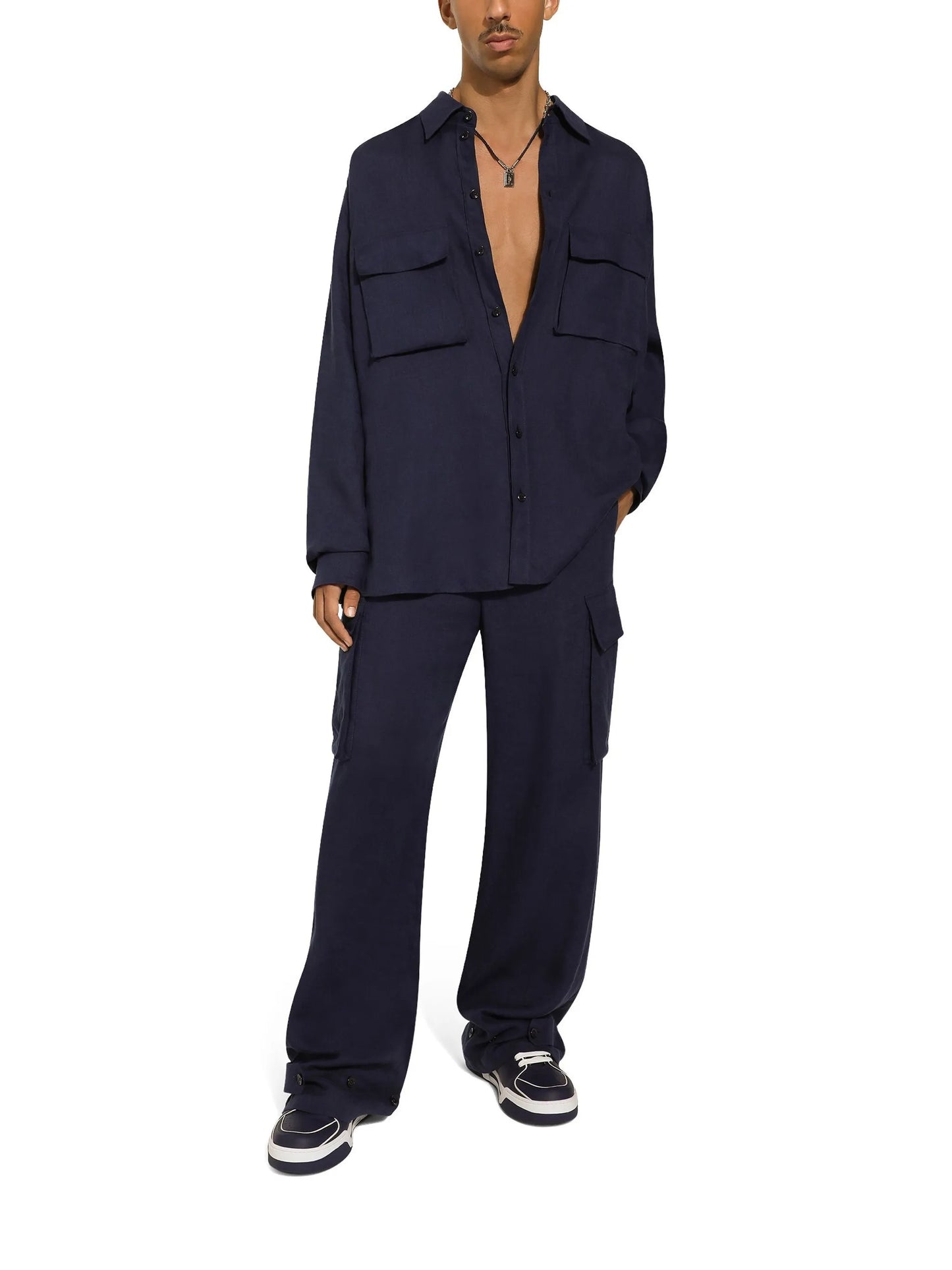 logo-engraved statement-pendant necklace