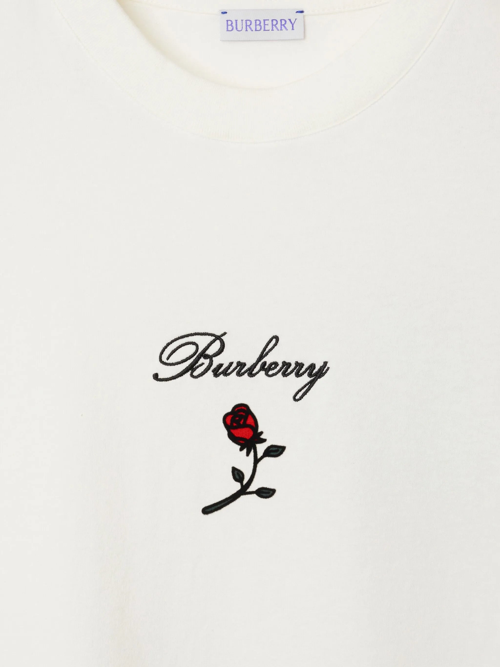 Rose flocked cotton T-shirt