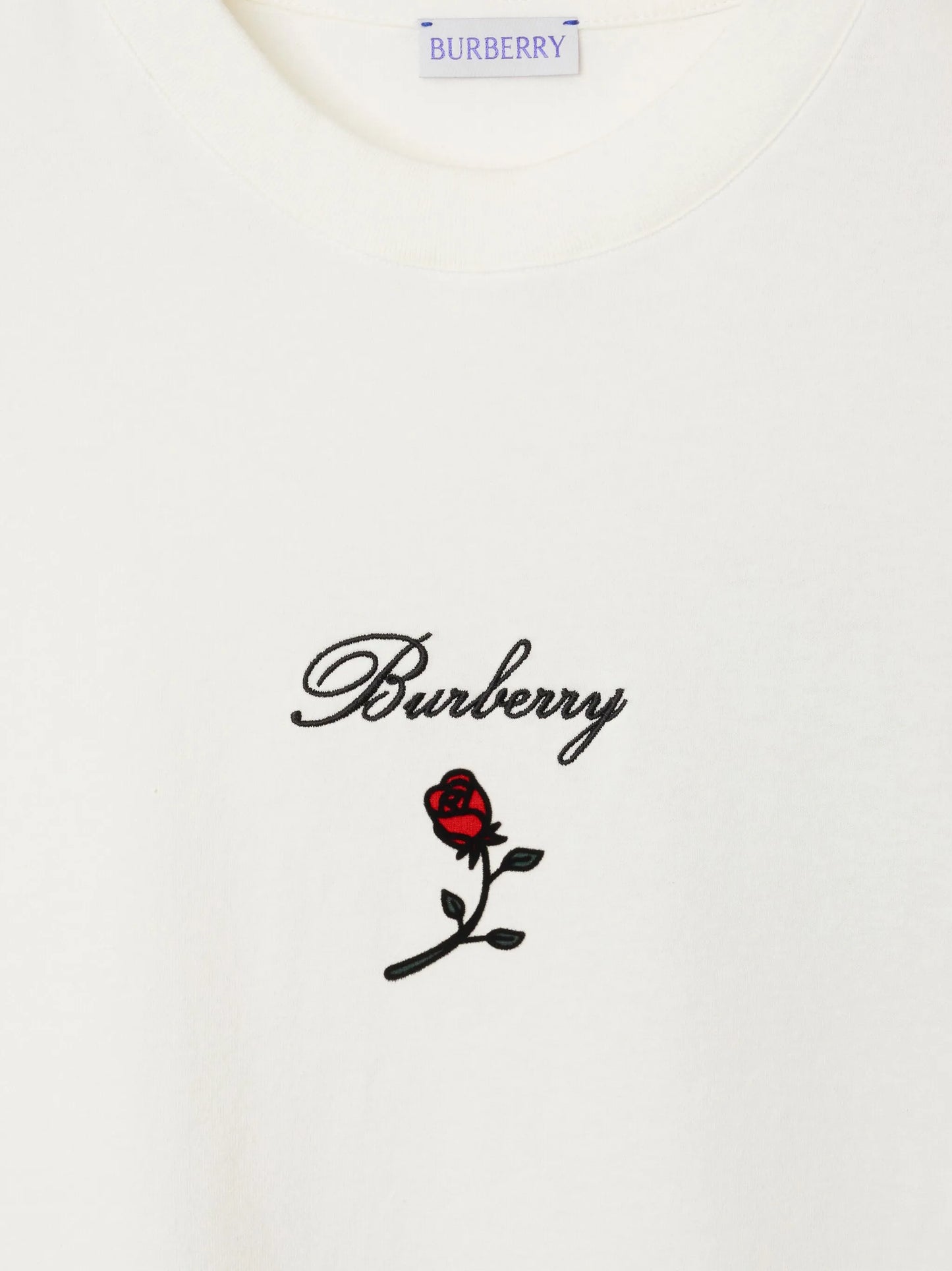 Rose flocked cotton T-shirt