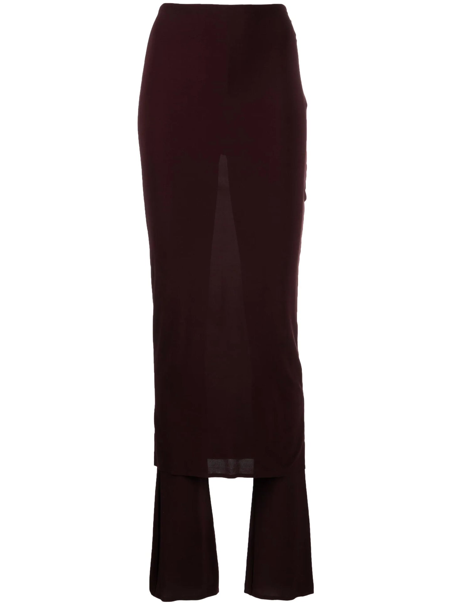 layered skirt trousers