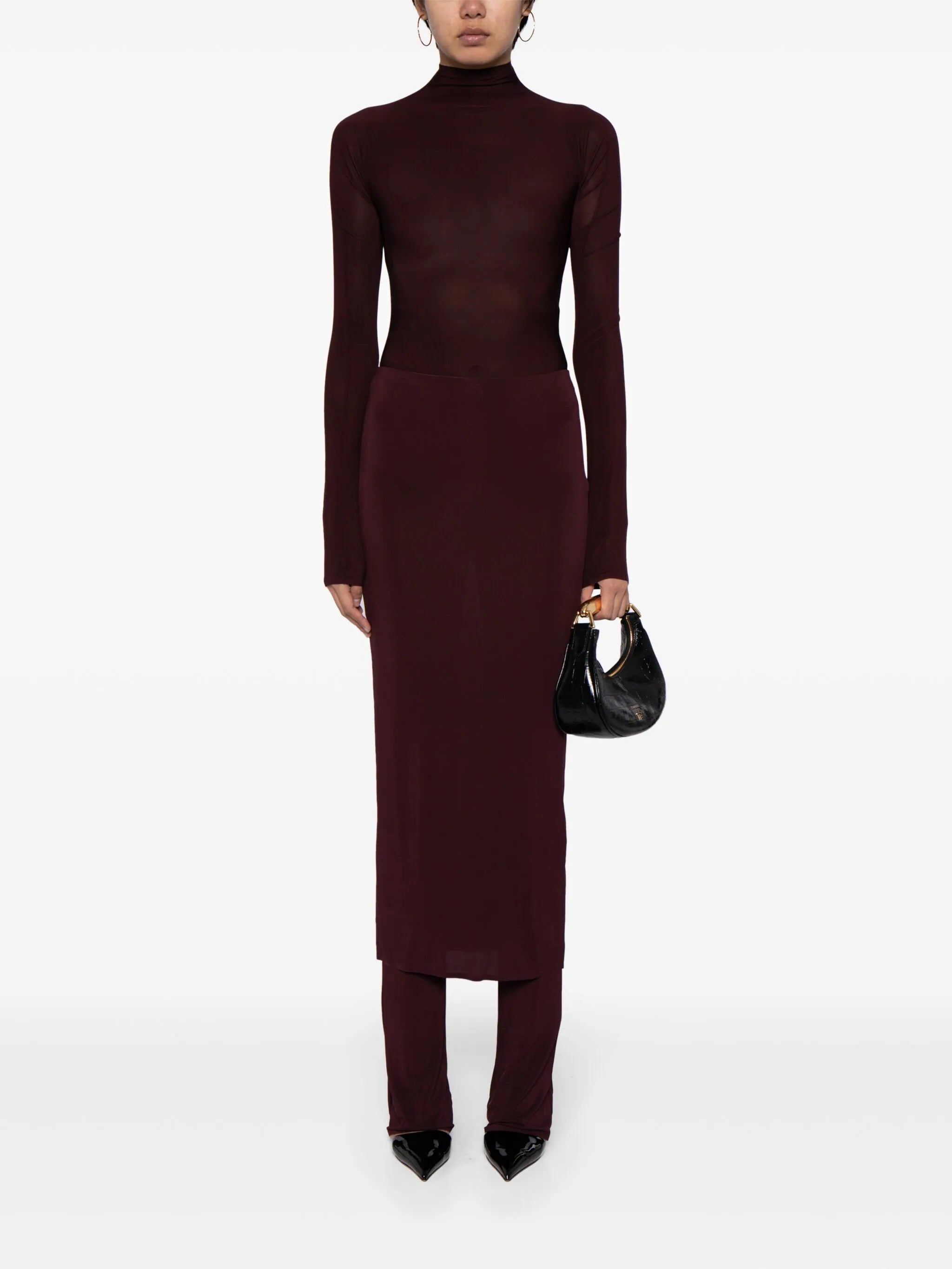 layered skirt trousers