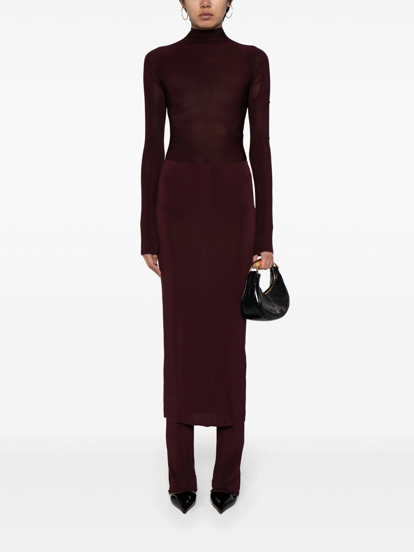 layered skirt trousers