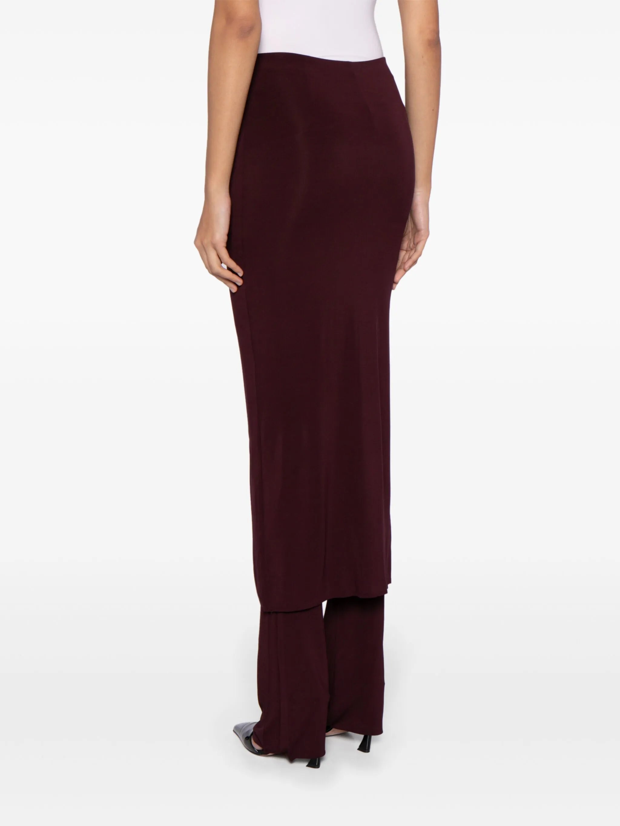 layered skirt trousers