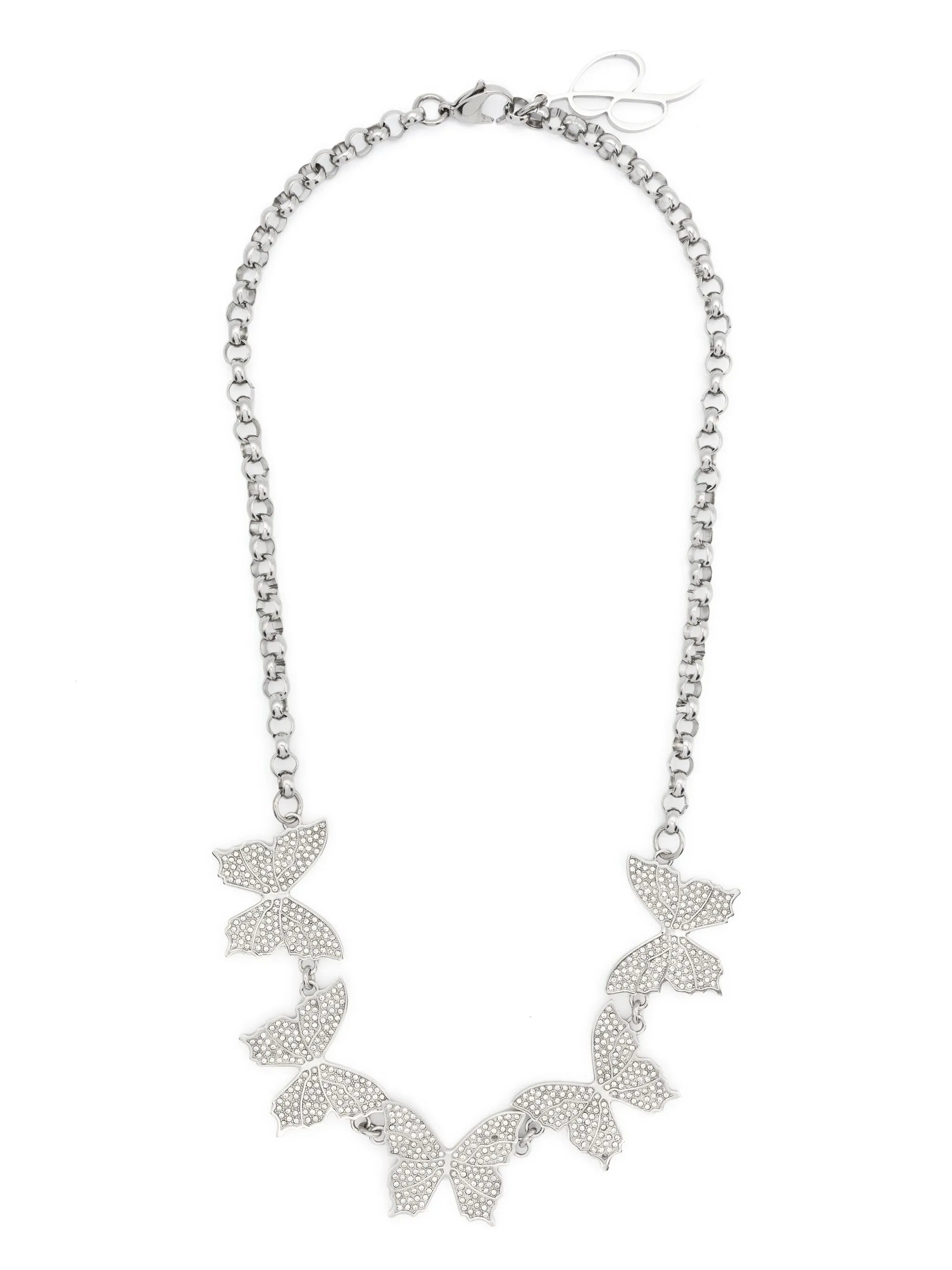 crystal-embellished butterfly-charms necklace