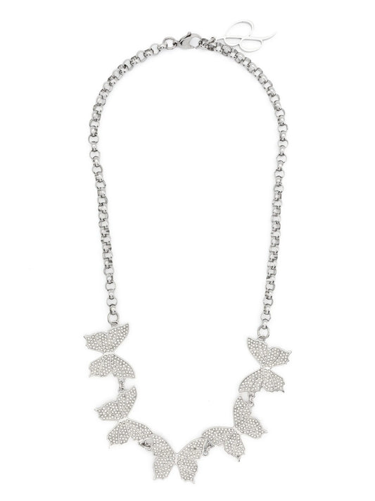 crystal-embellished butterfly-charms necklace