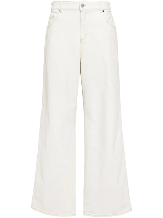 bleach-wash boyfriend jeans