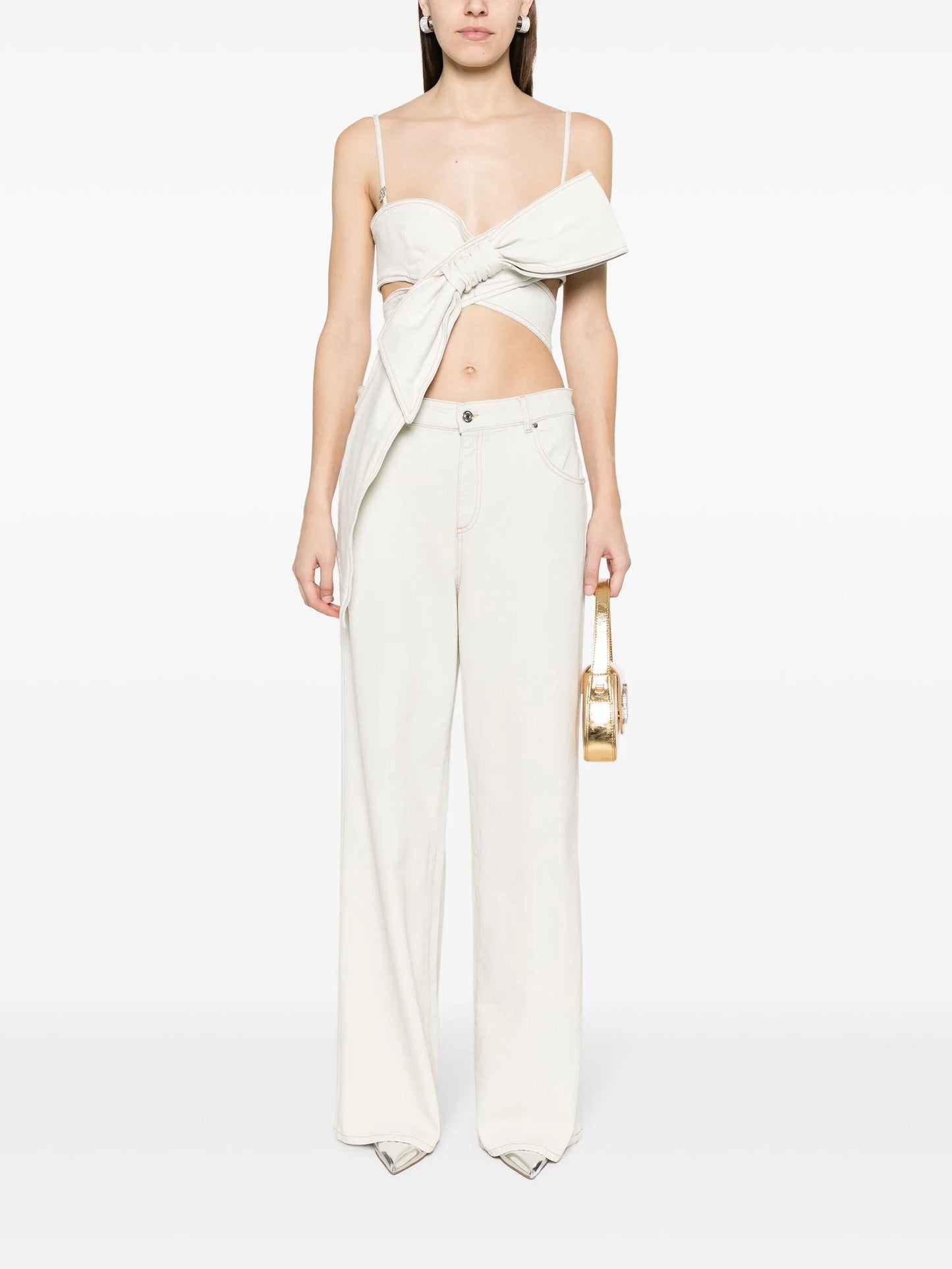 bleach-wash boyfriend jeans