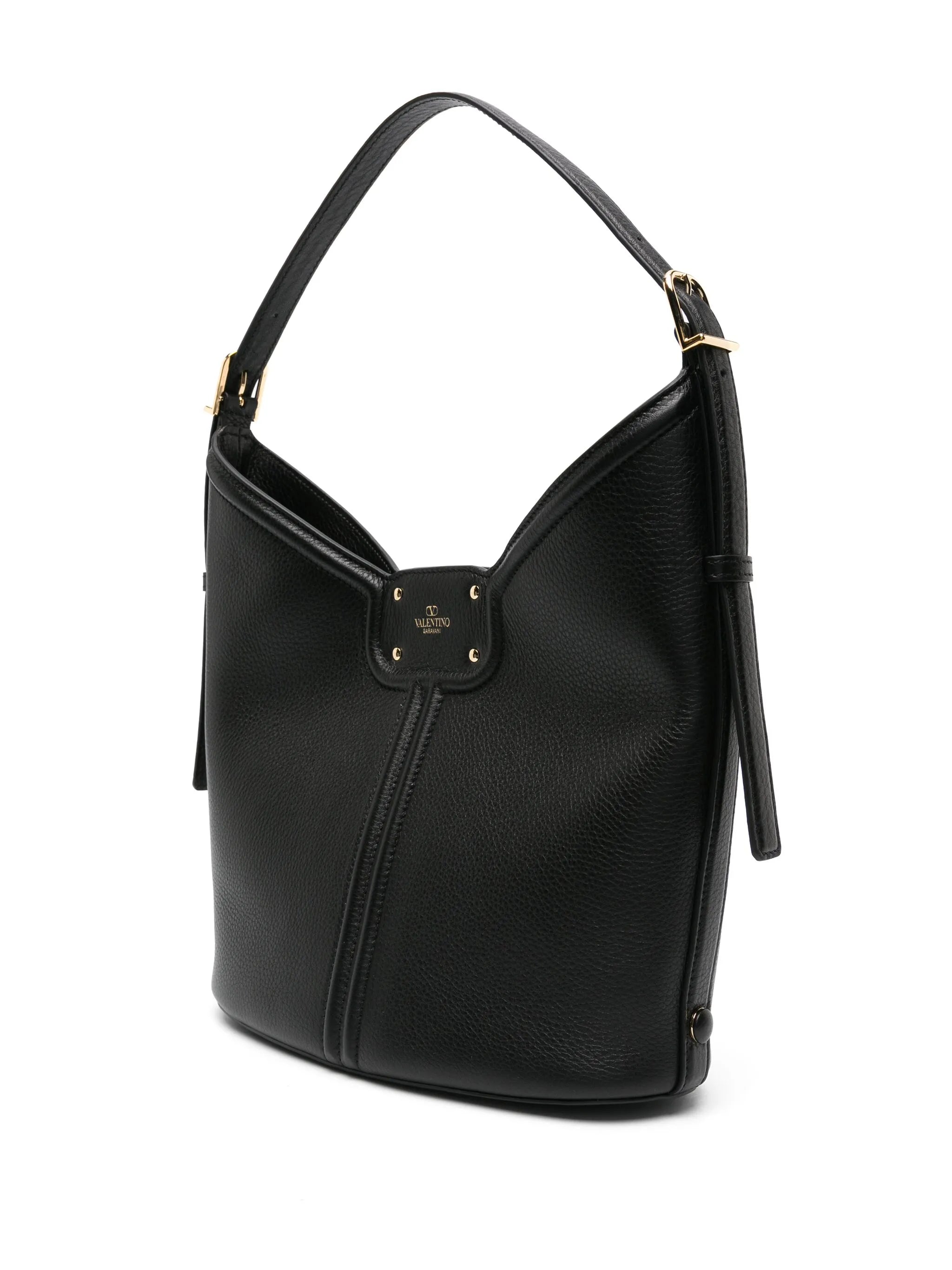 VLogo leather shoulder bag