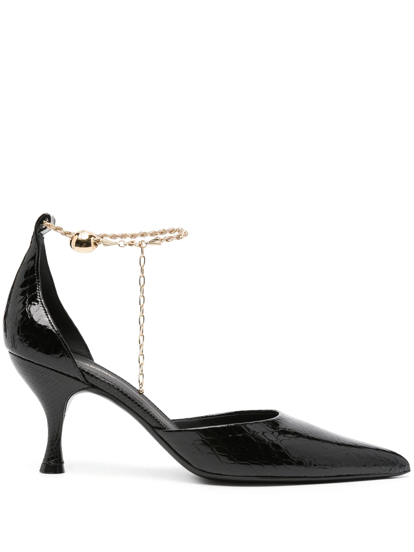 80mm logo-engraved leather pumps