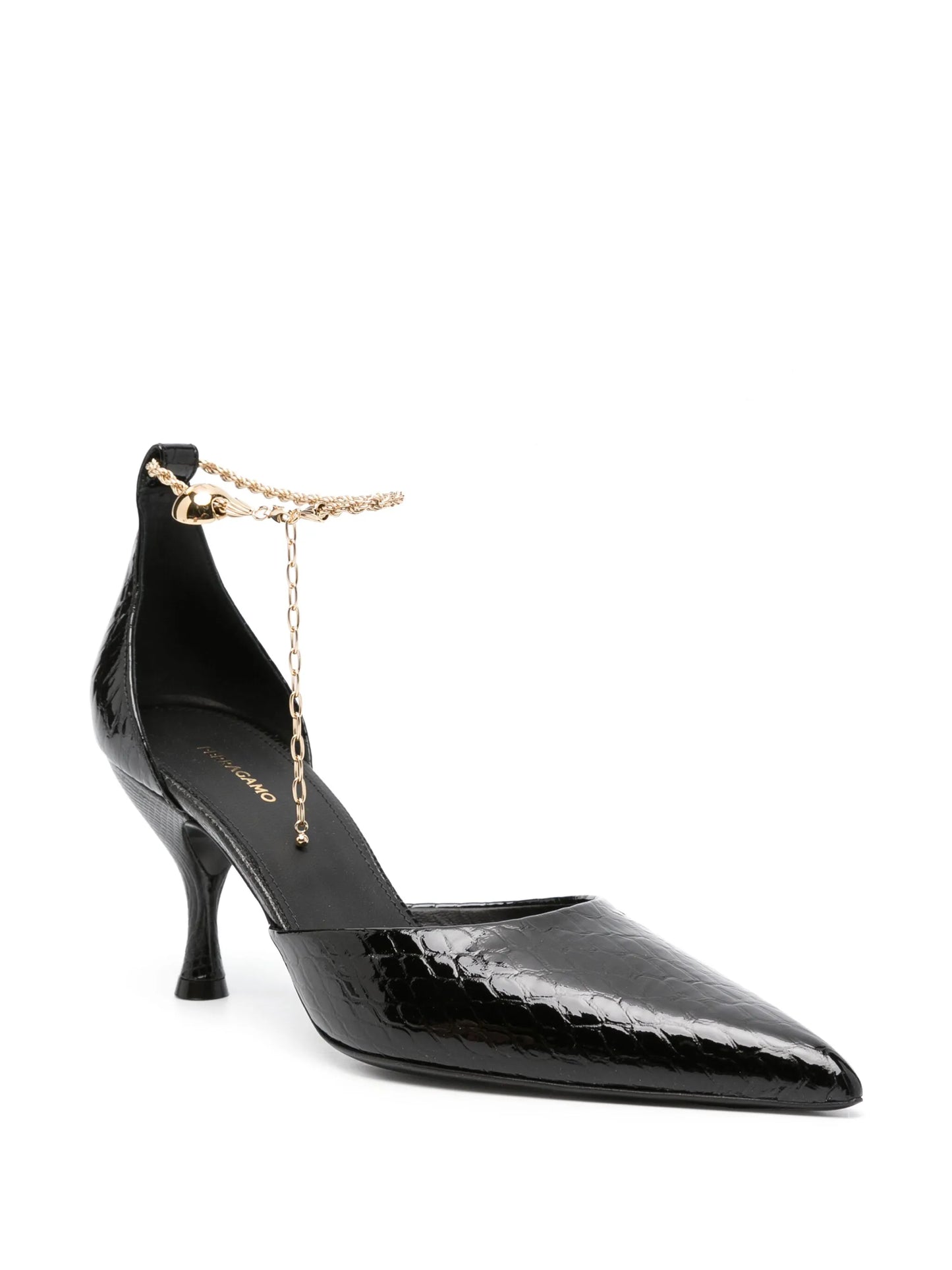 80mm logo-engraved leather pumps