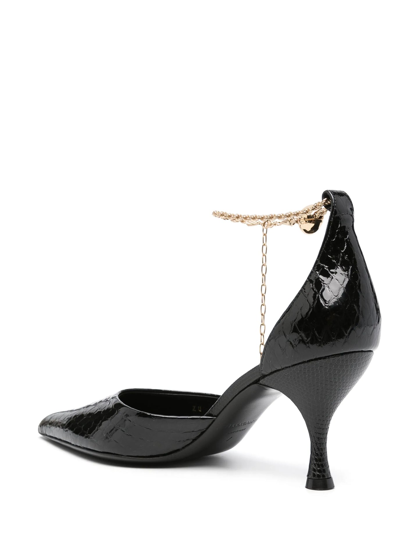 80mm logo-engraved leather pumps